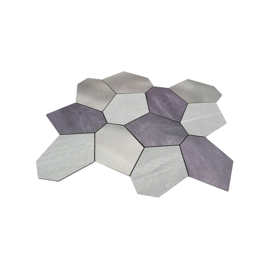 Peel and Stick Backsplash | Polygon Gray | 11.81×10.31"