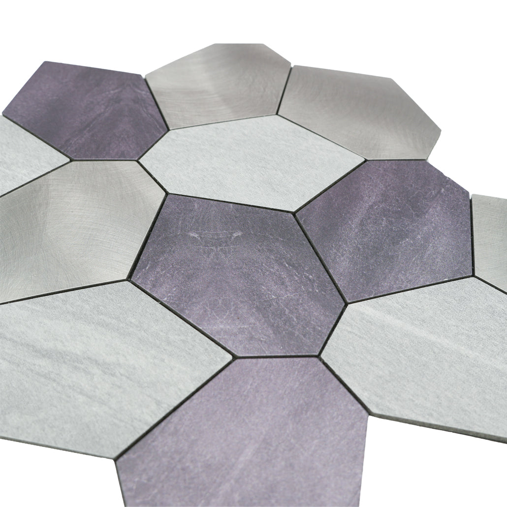 Peel and Stick Backsplash | Polygon Gray | 11.81×10.31"