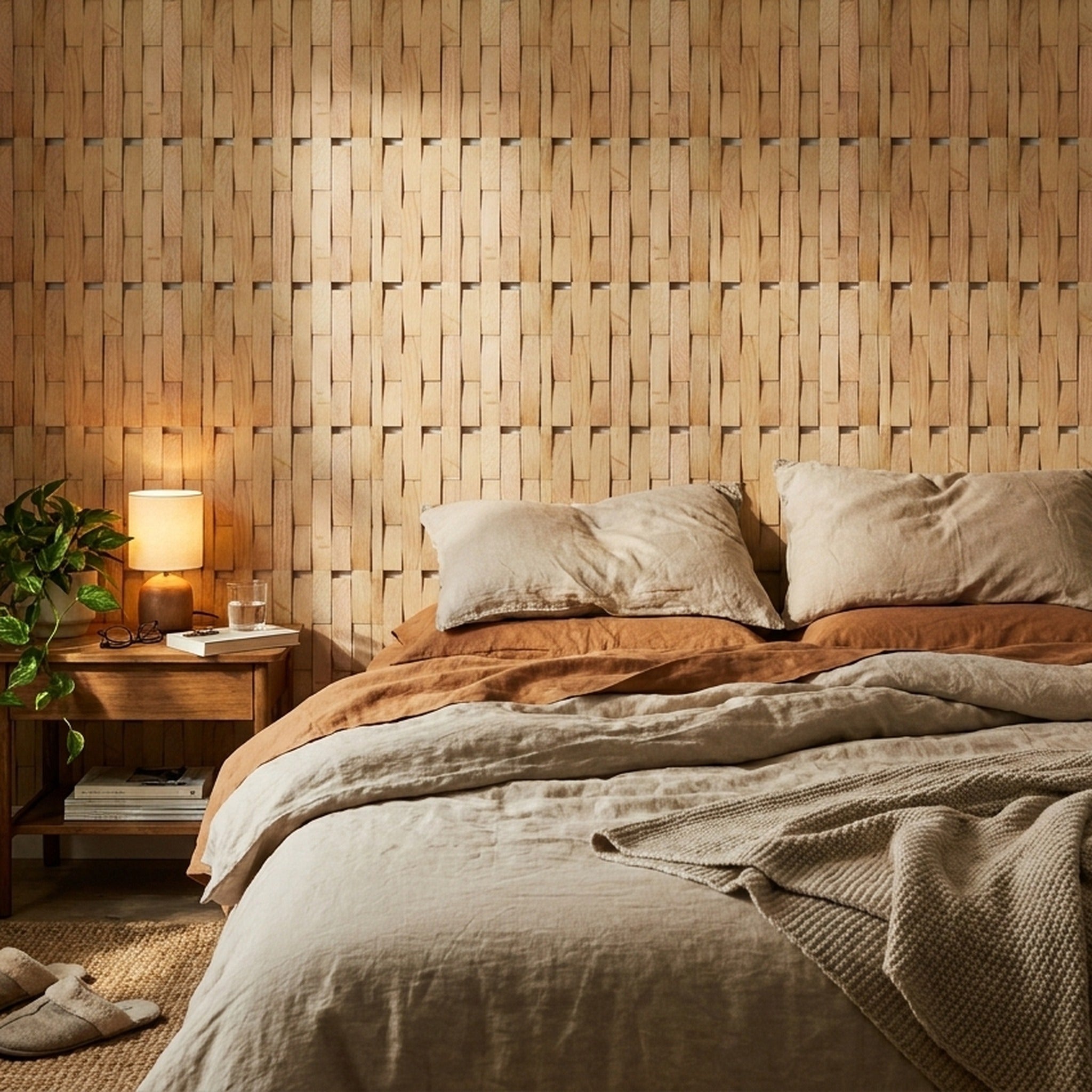 3D Wood Wall Panel | White Oak | 12×12"