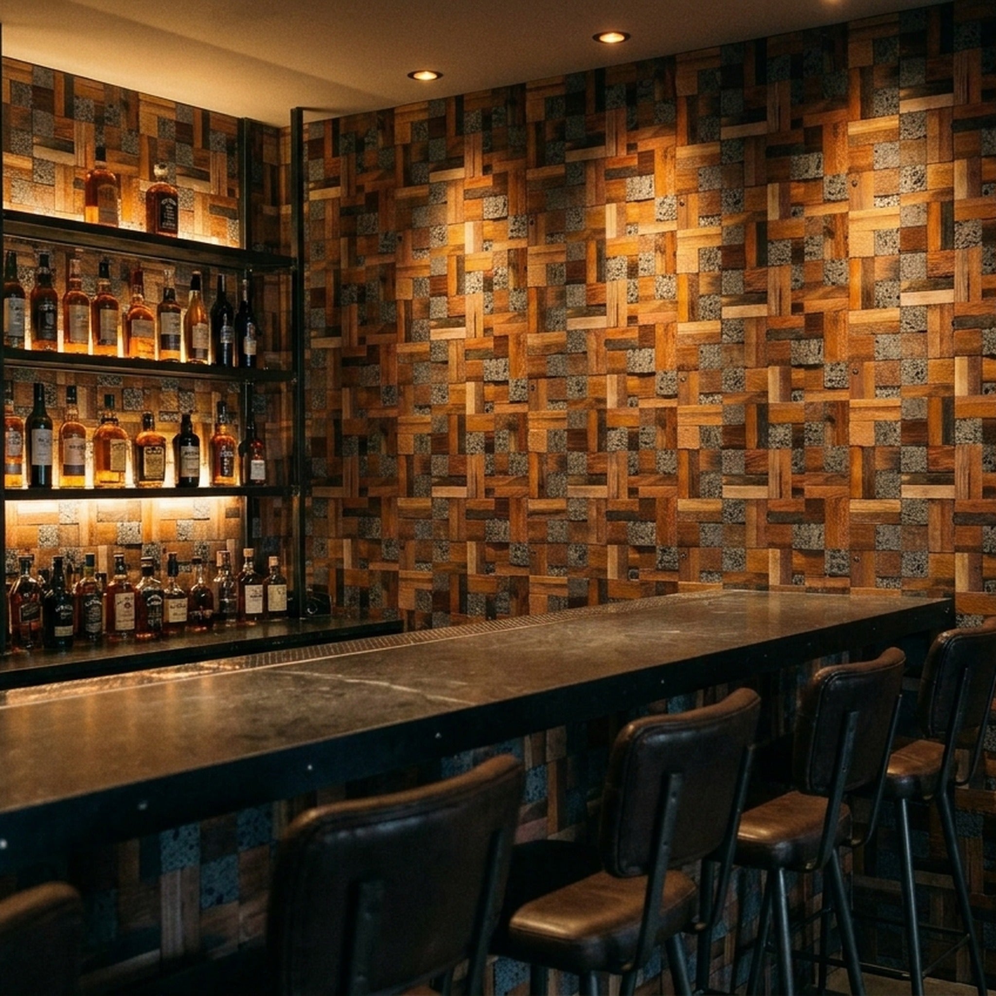 3D Wood Wall Panel | Lava Mix | 12×12"