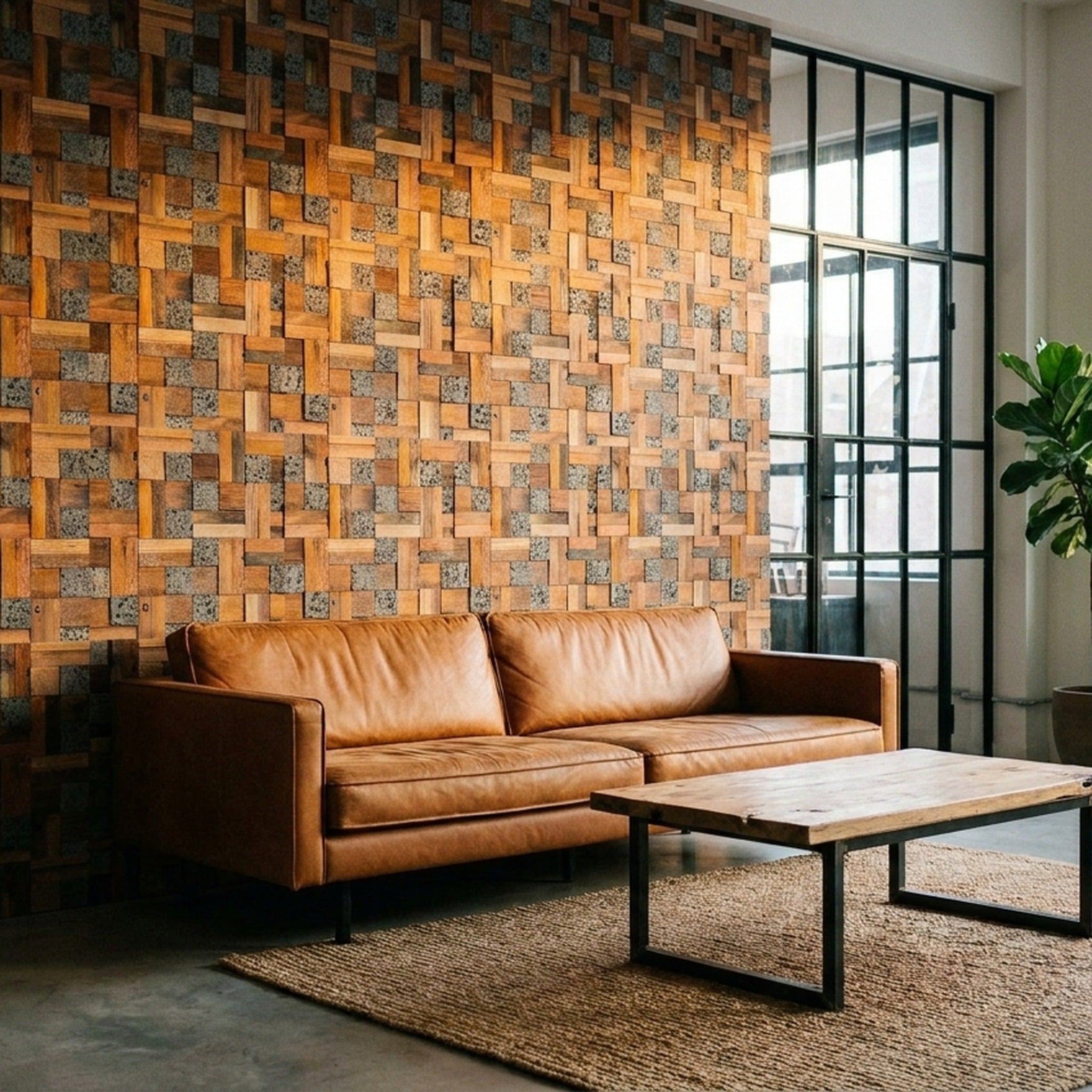 3D Wood Wall Panel | Lava Mix | 12×12"