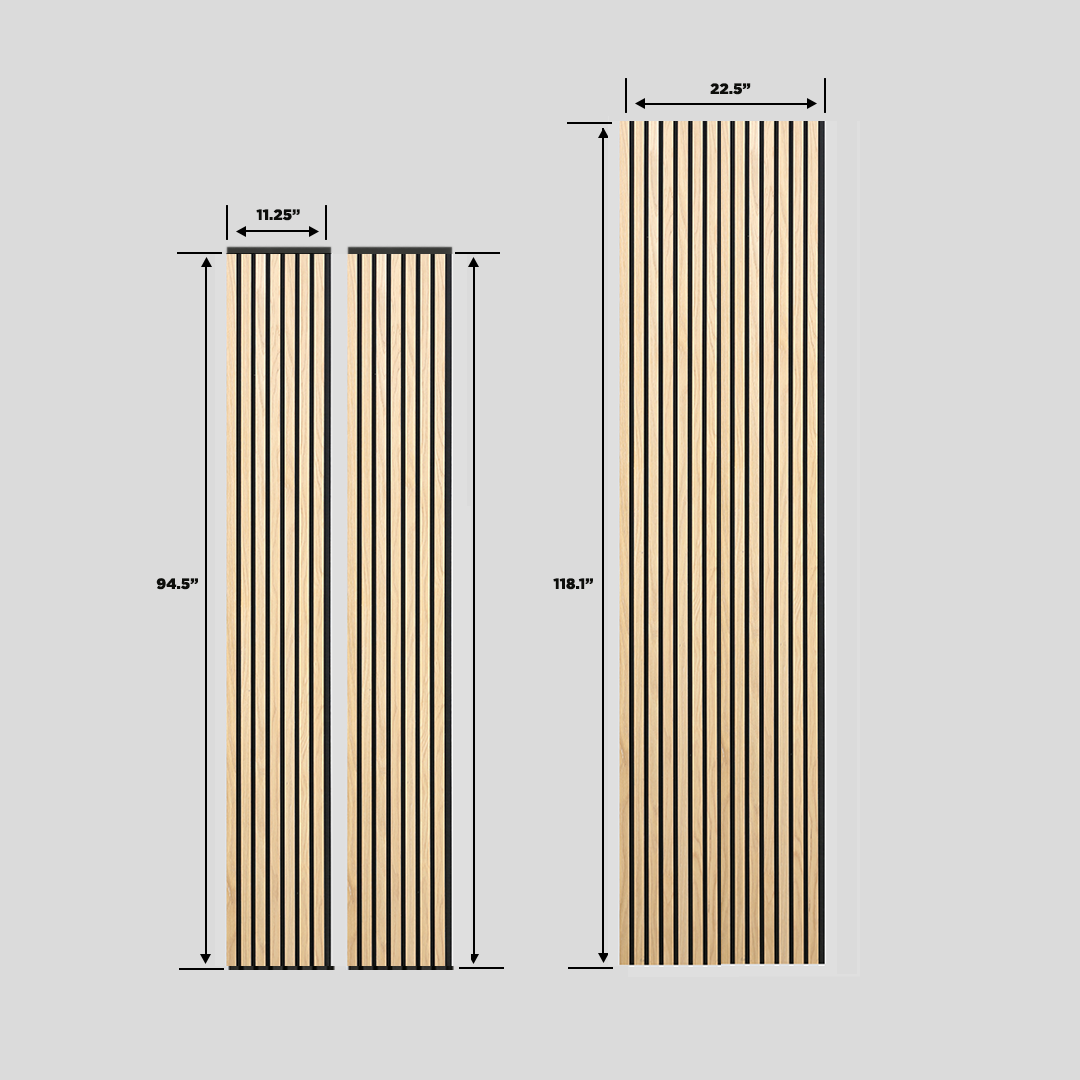 Acoustic Slat Wall Panel | Natural Oak | Premium 3-sided Wood Veneer