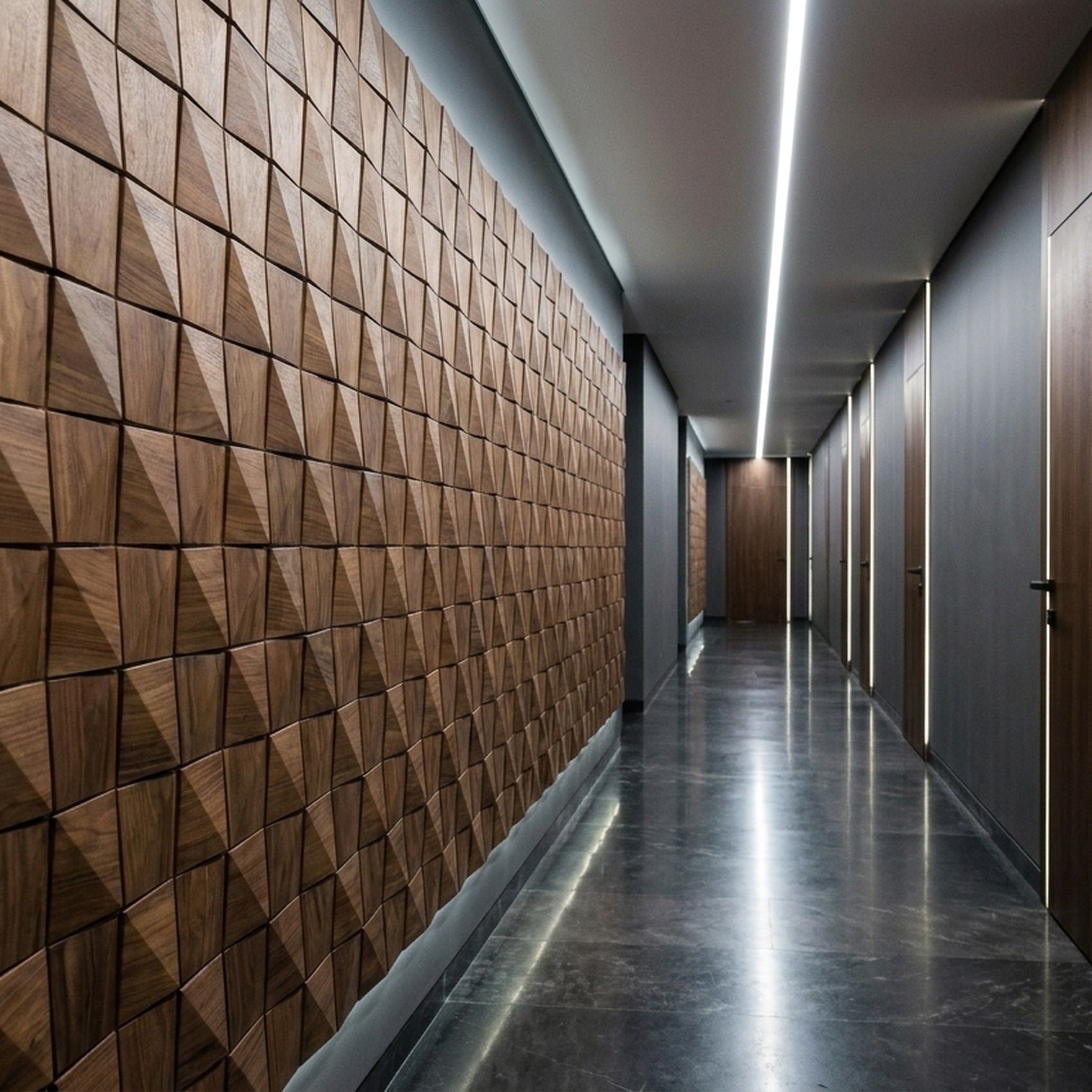 3D Wood Wall Panel | Slim Walnut | Aku Woodpanel