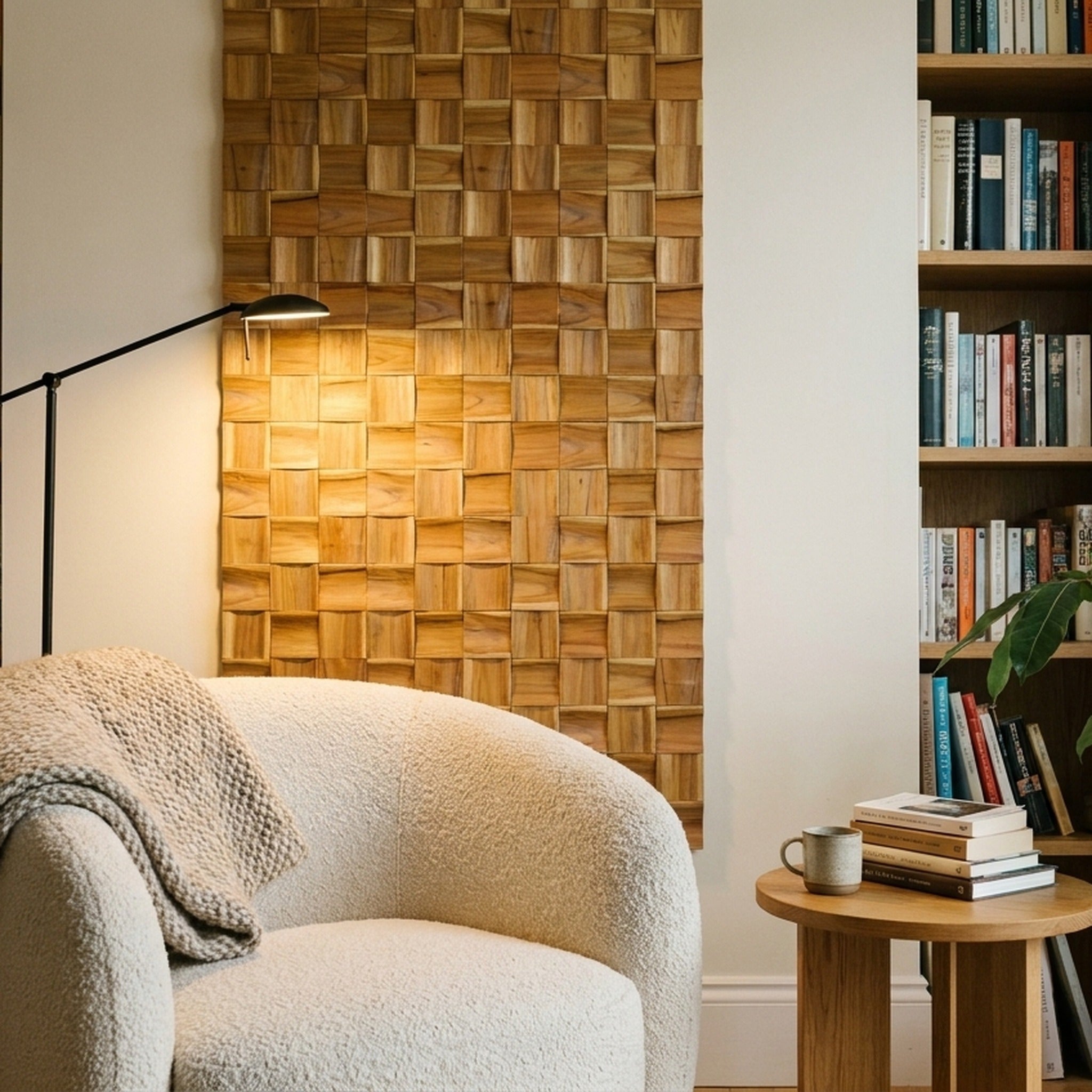 3D Wood Wall Panel | Timeless Teak | 12×12"
