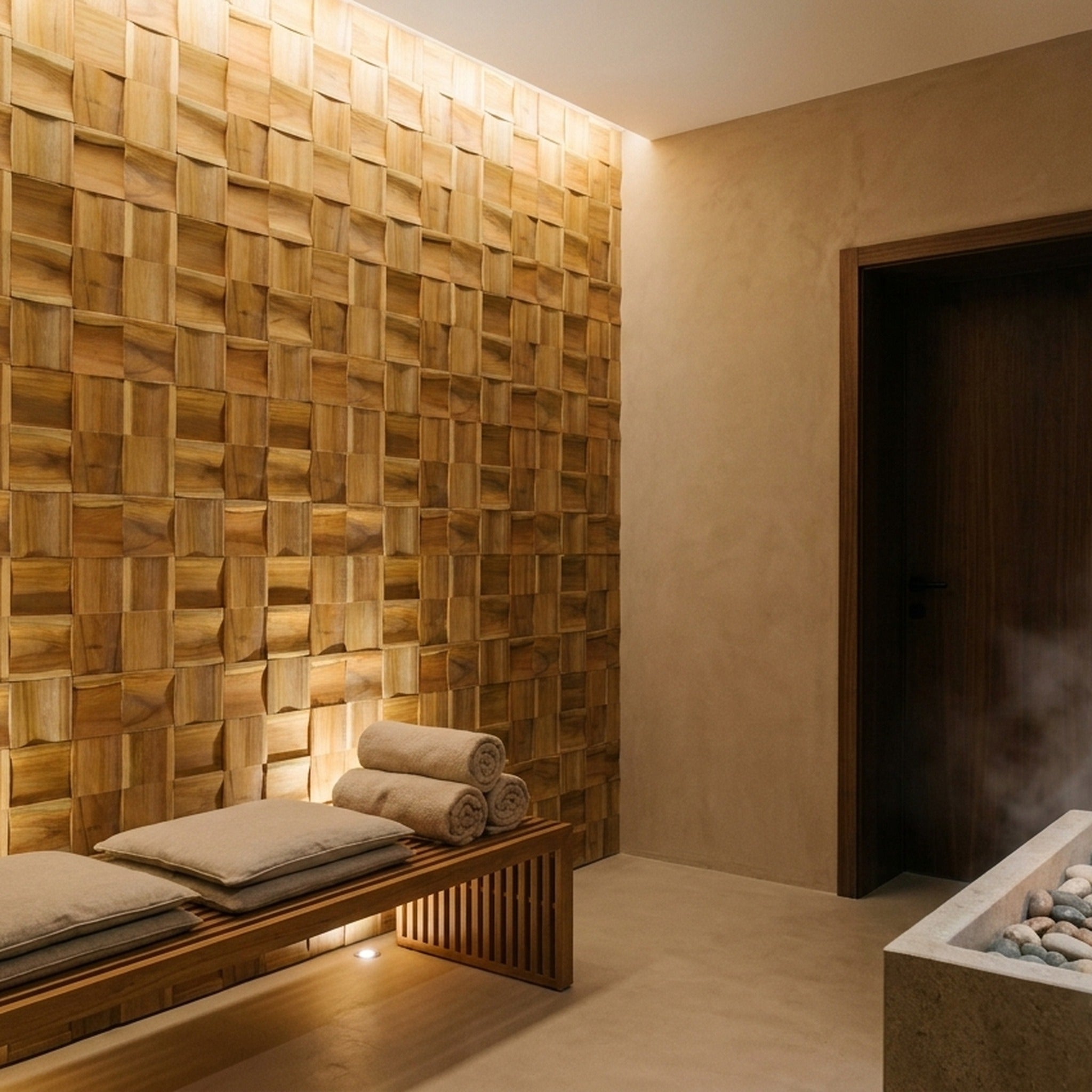 3D Wood Wall Panel | Timeless Teak | 12×12"