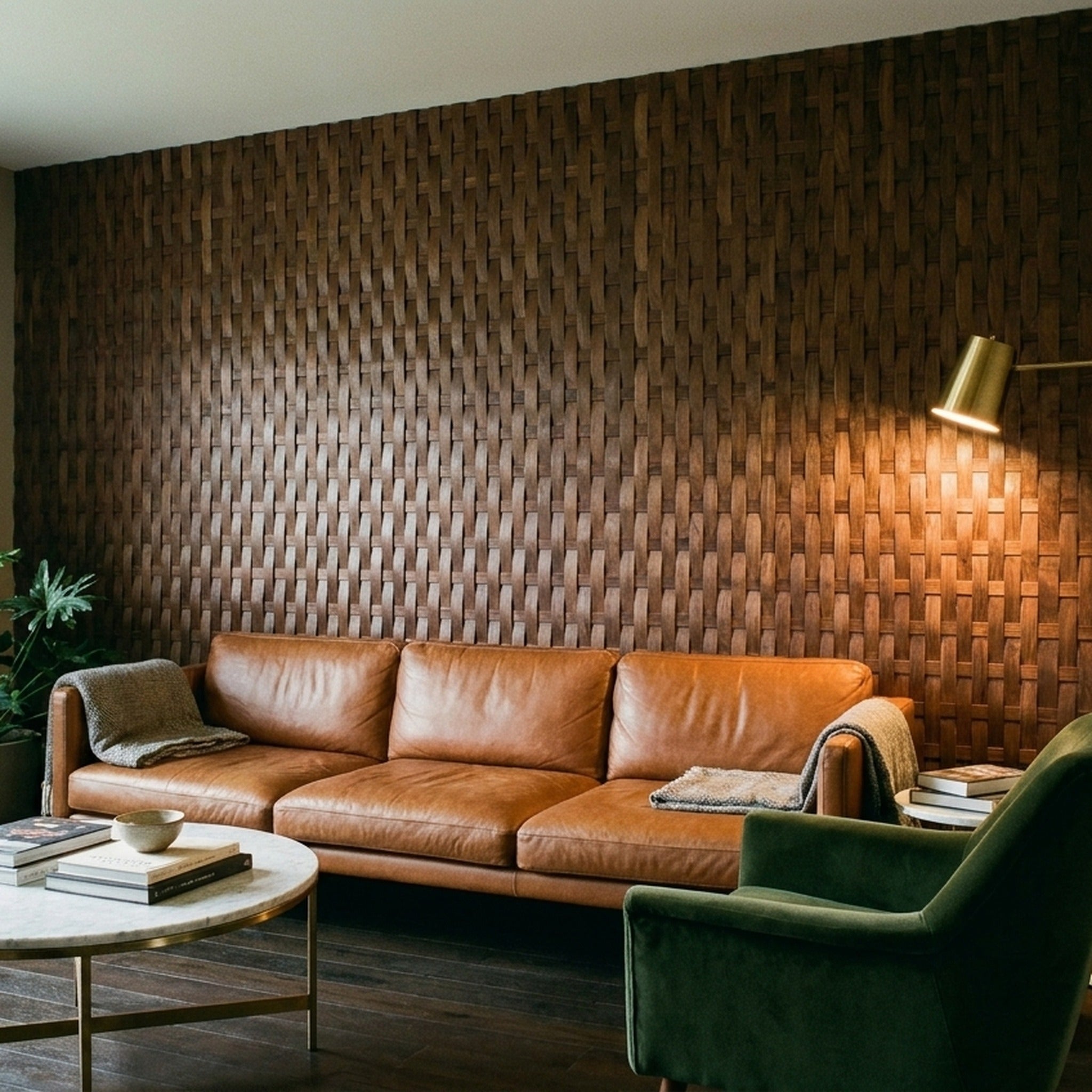 3D Wood Wall Panel | Deep Dusk Walnut | 12×12"