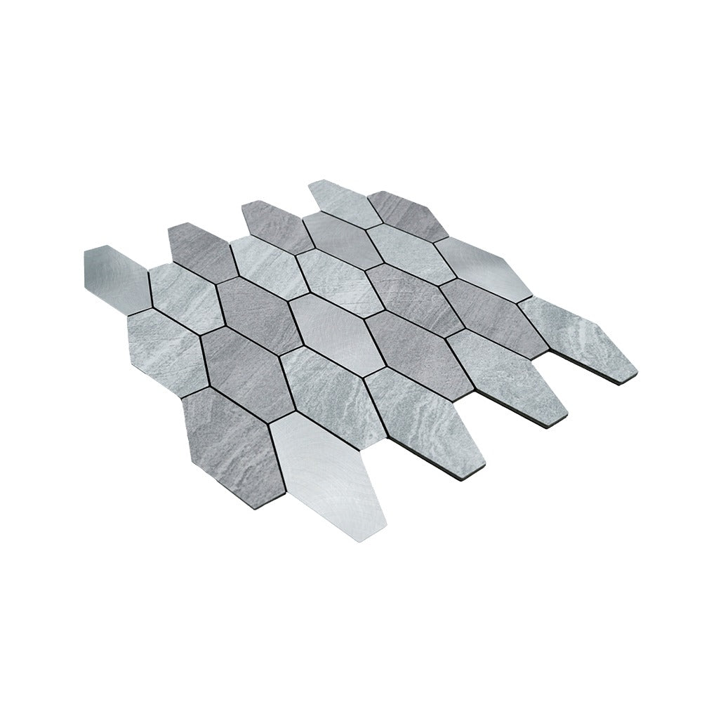 Peel and Stick Backsplash | Picket Silver | 11.81×11.81"