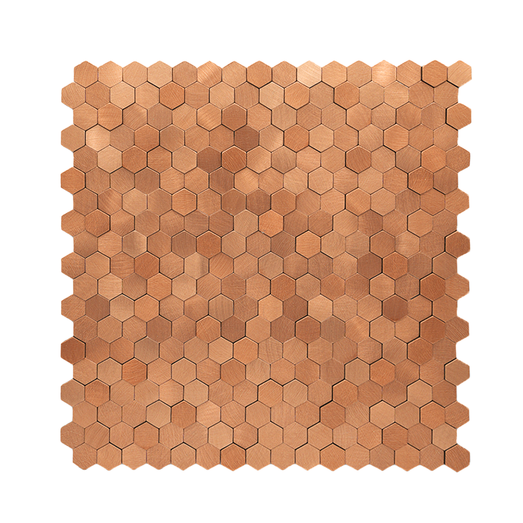 Peel and Stick Backsplash | Mini Hexagon 3D Copper | 11.73×12.09"