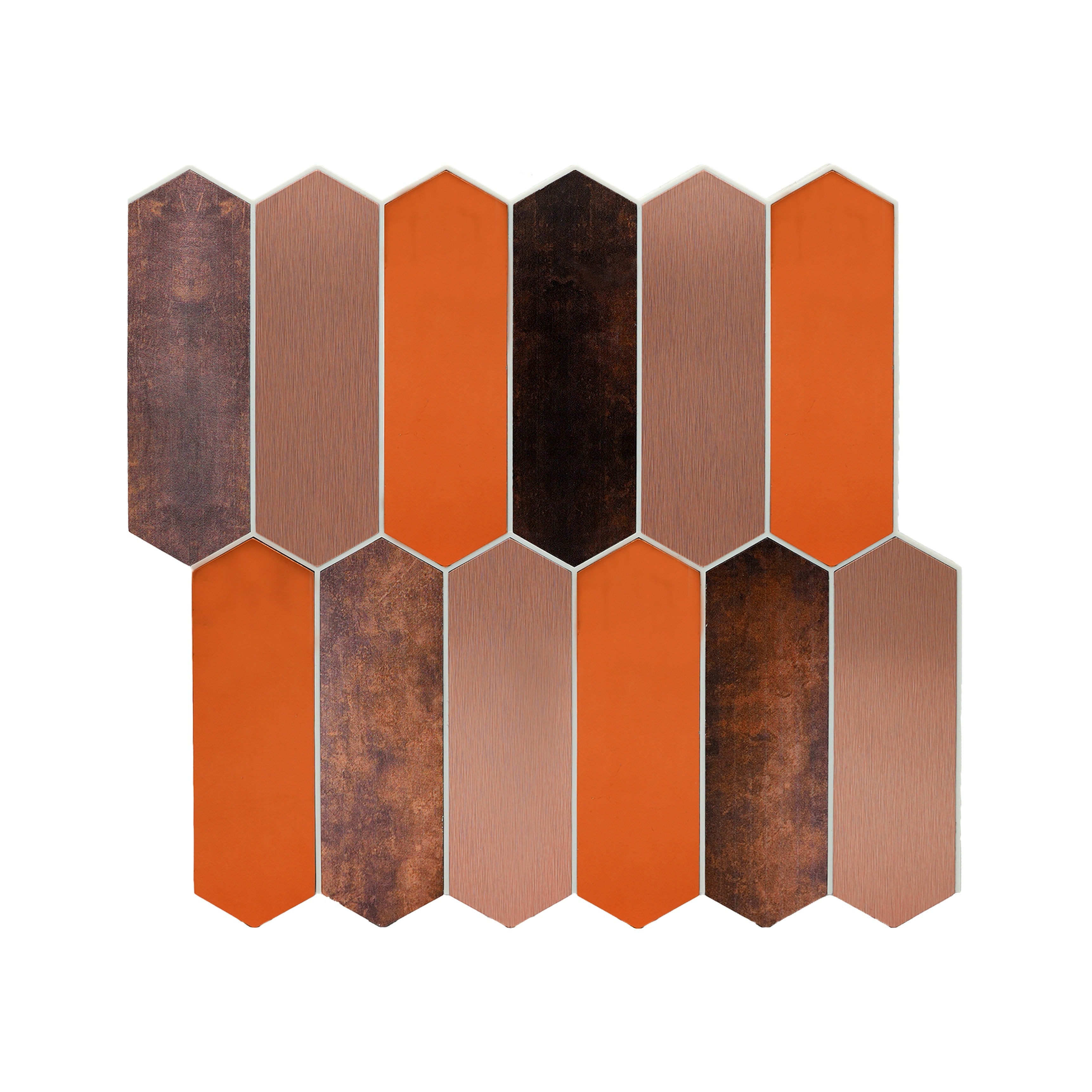 Peel and Stick Backsplash | Picket Brown | 11.1×10.75"