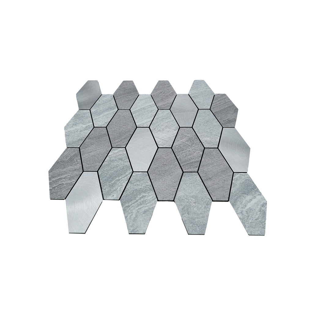 Peel and Stick Backsplash | Picket Silver | 11.81×11.81"