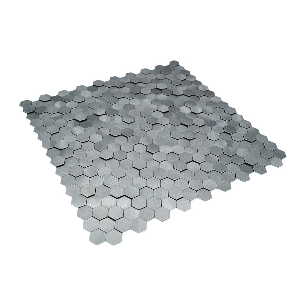 Peel and Stick Backsplash | Mini Hexagon 3D Gray | 11.73×12.09"