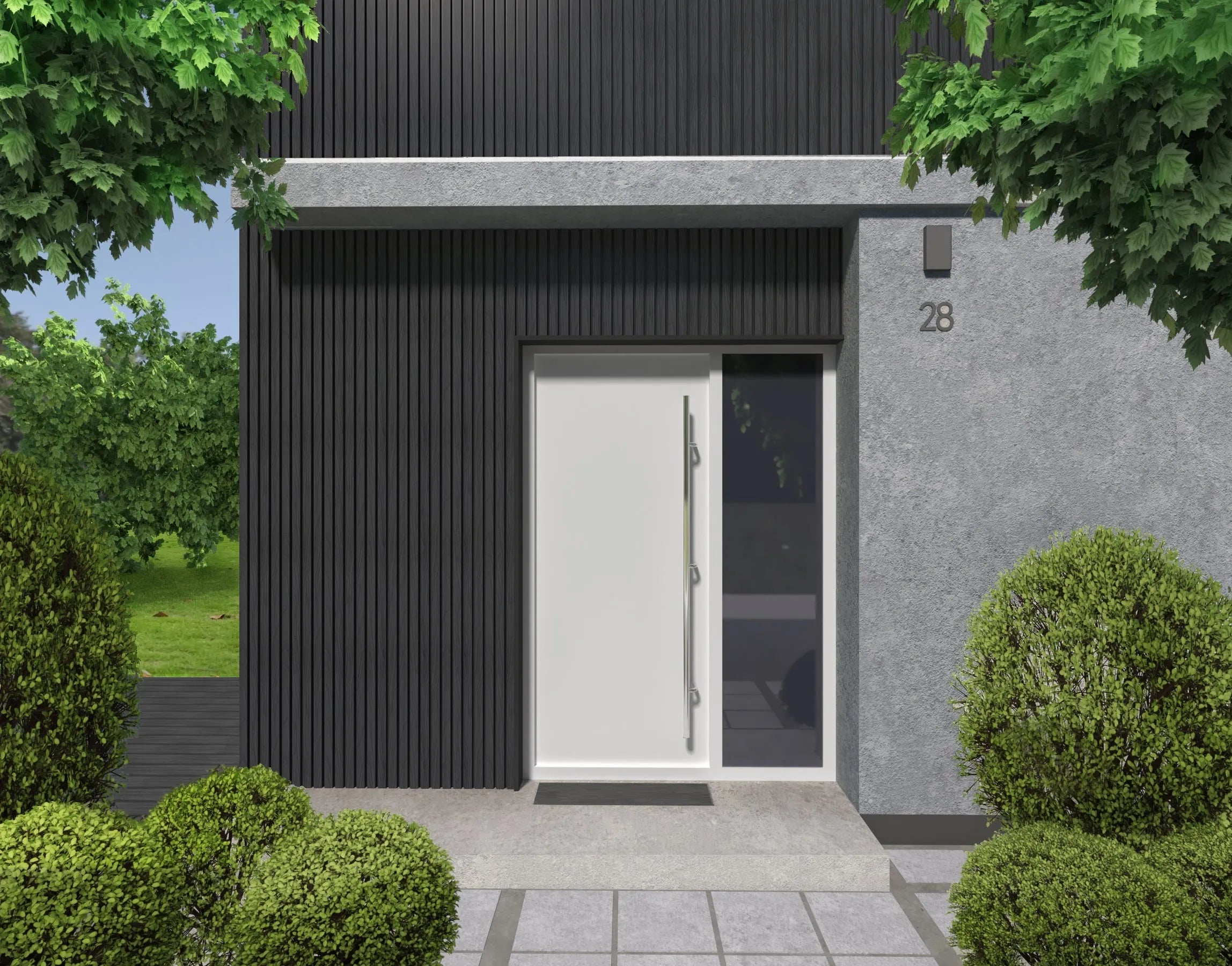 Exterior Wall Panel Black 94.5" | Garden | 3D Wood Grain