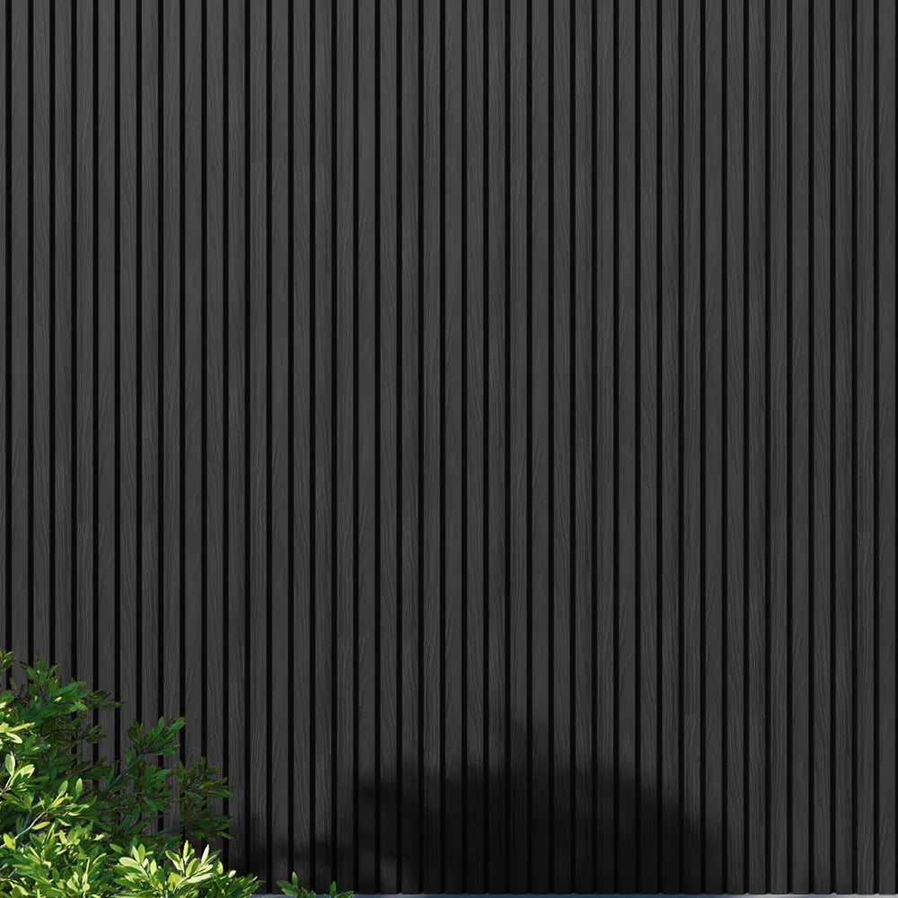 Outdoor Wall Panel Black 94.5" | Exterior | Garden | 3D Wood Grain