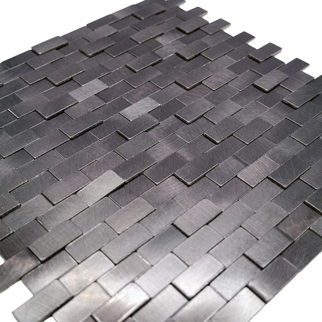 Peel and Stick Backsplash | Brick 3D Graphite | 11.73×11.81"
