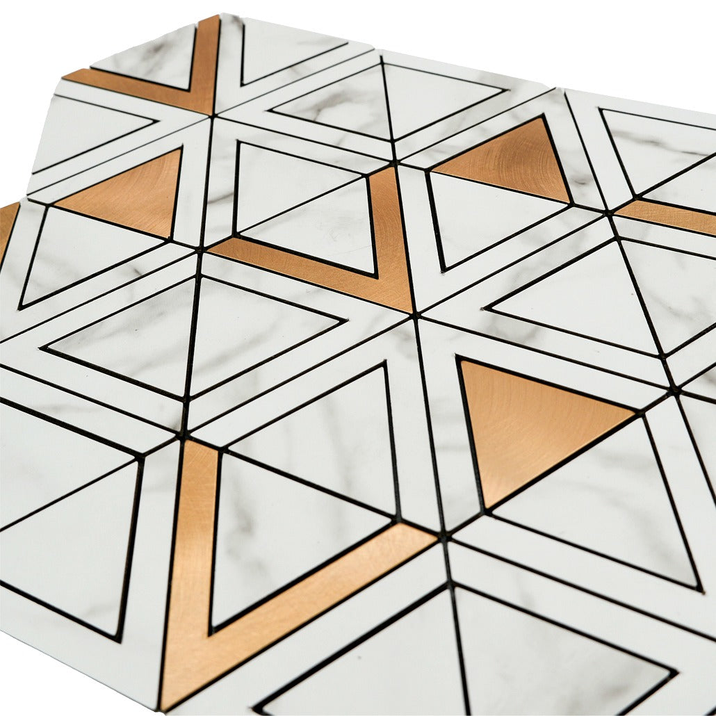 Peel and Stick Backsplash | Triangle Gold | 11.3×13.03"