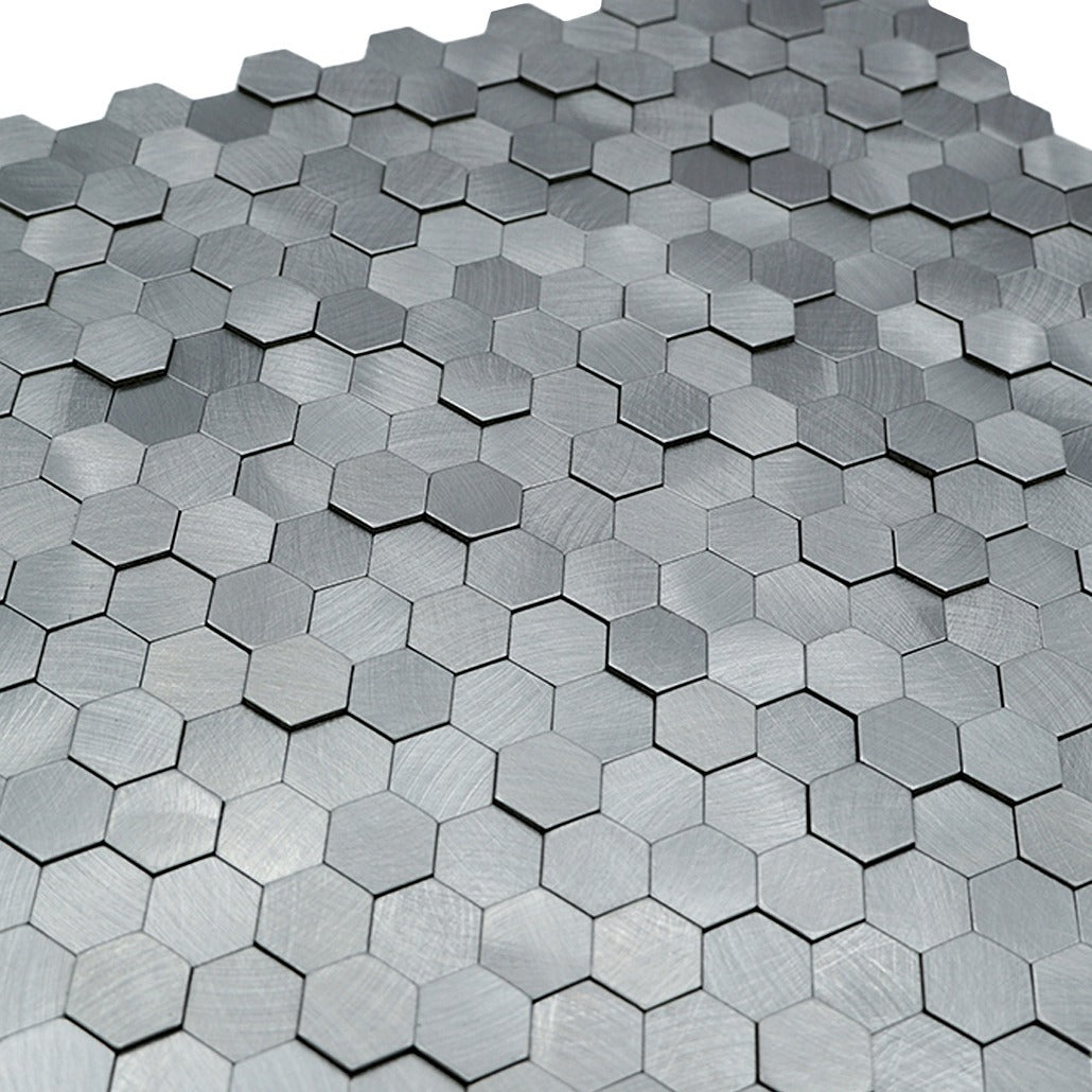 Peel and Stick Backsplash | Mini Hexagon 3D Gray | 11.73×12.09"