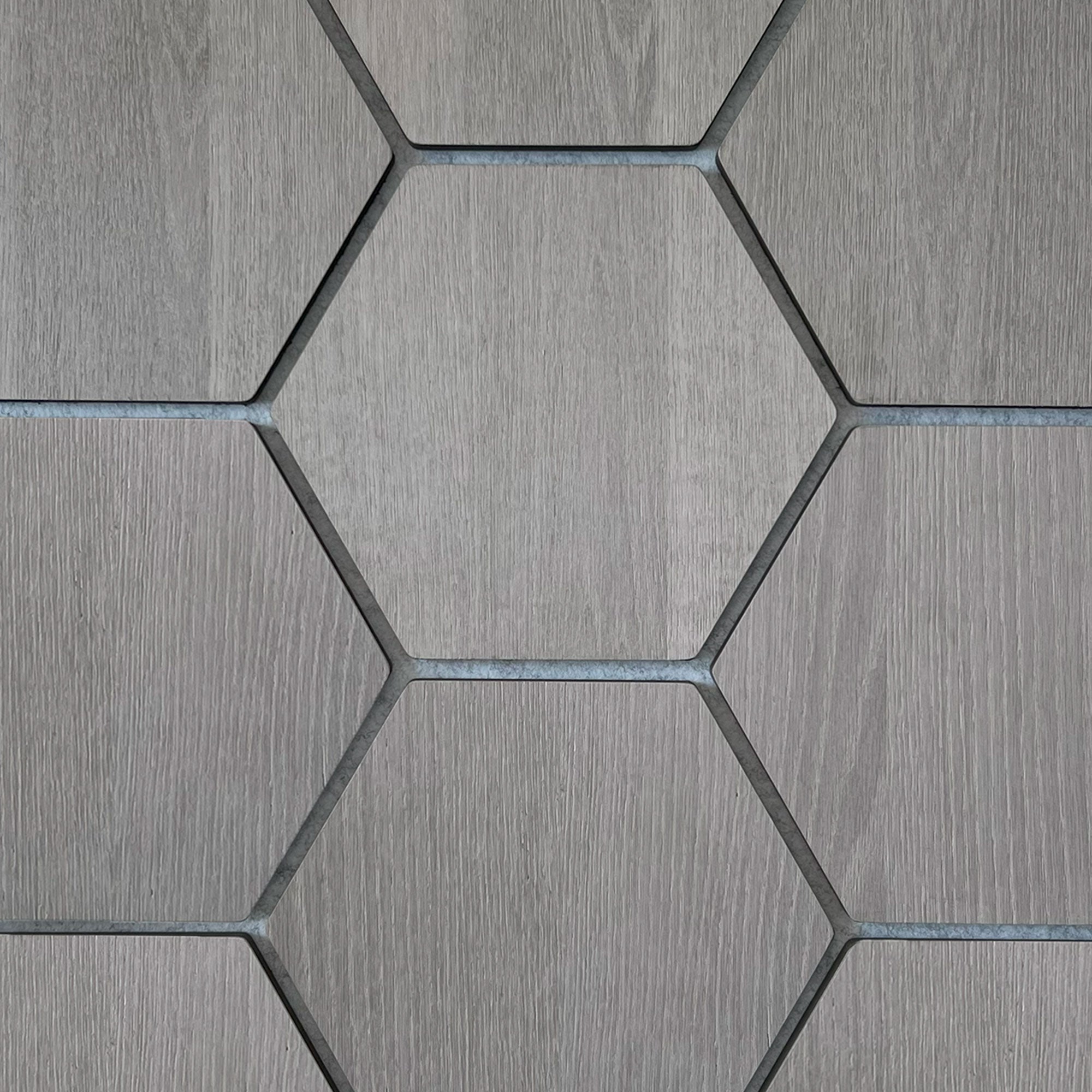 Sample - Hexagon Panel Grey Walnut with Grey Felt