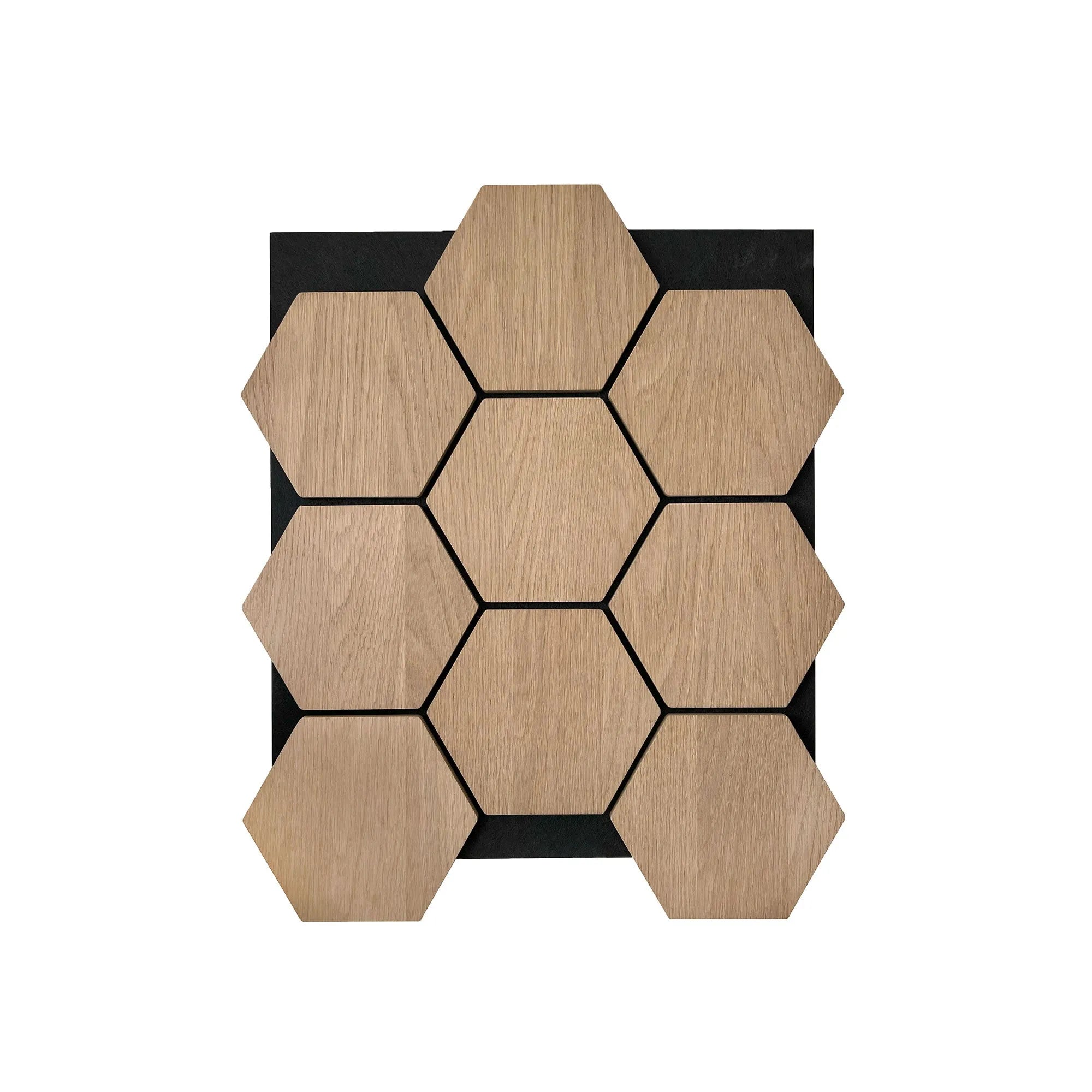 Hexagon Acoustic Panel | Natural Oak 32 Inch (4 Panels per Box) | Wall Decor