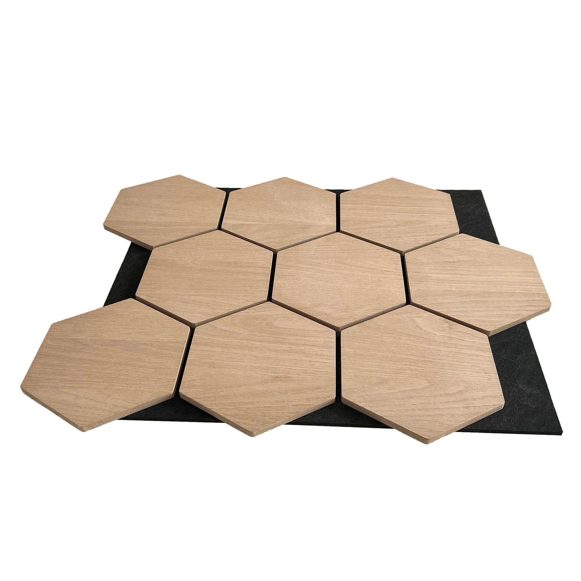 Hexagon Acoustic Panel | Natural Oak 32 Inch (4 Panels per Box) | Wall Decor