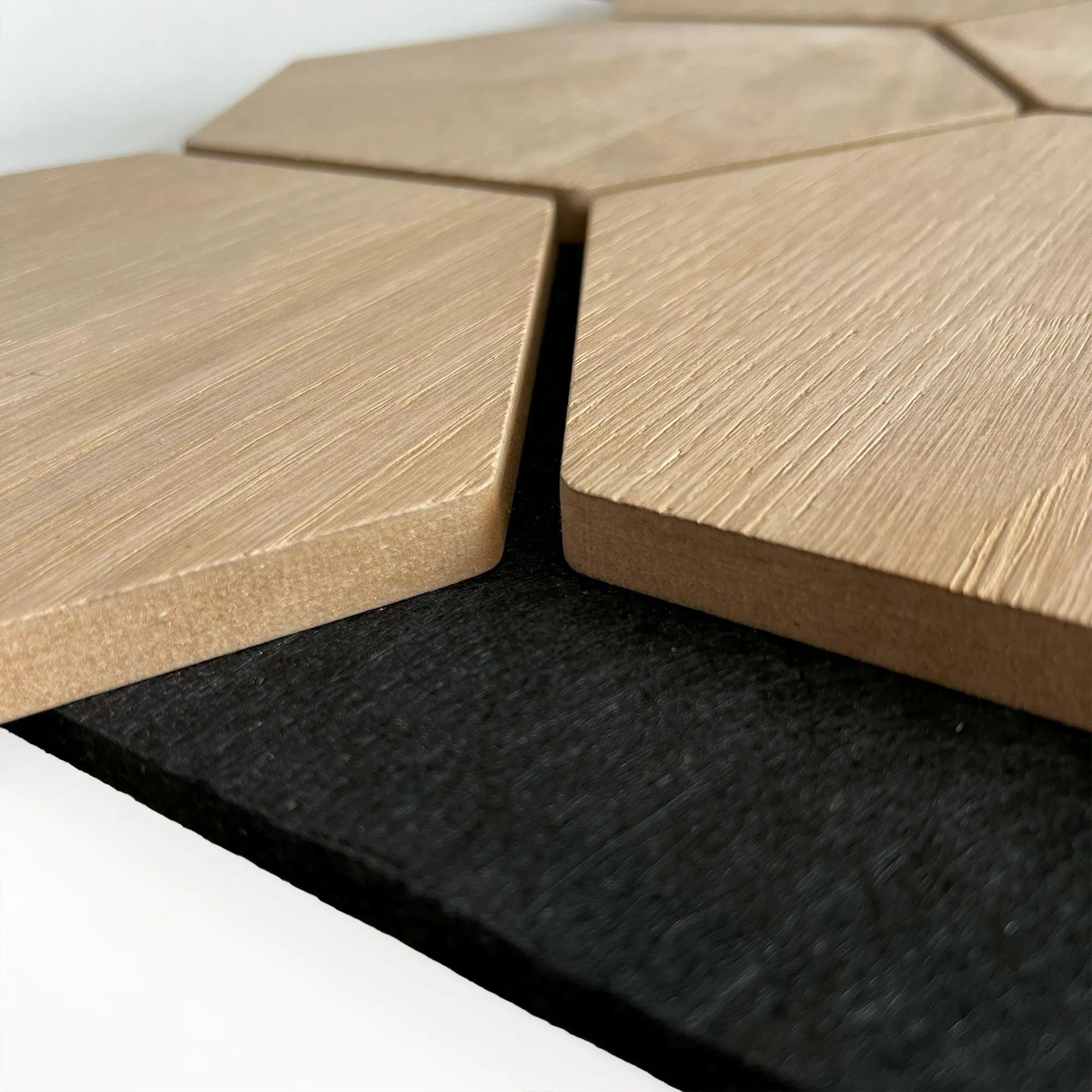 Hexagon Acoustic Panel | Natural Oak 32 Inch (4 Panels per Box) | Wall Decor