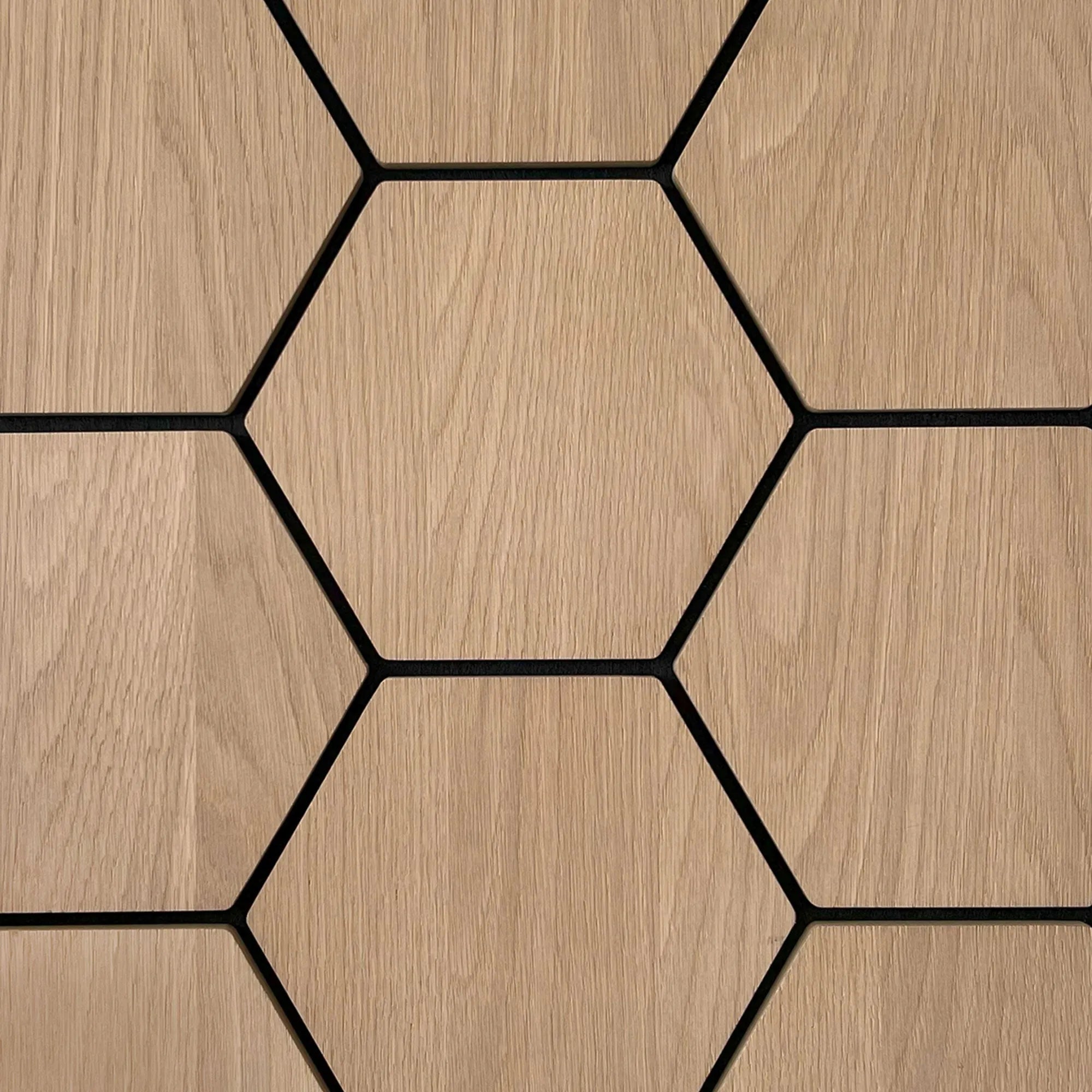 Hexagon Acoustic Panel | Natural Oak 32 Inch (4 Panels per Box) | Wall Decor