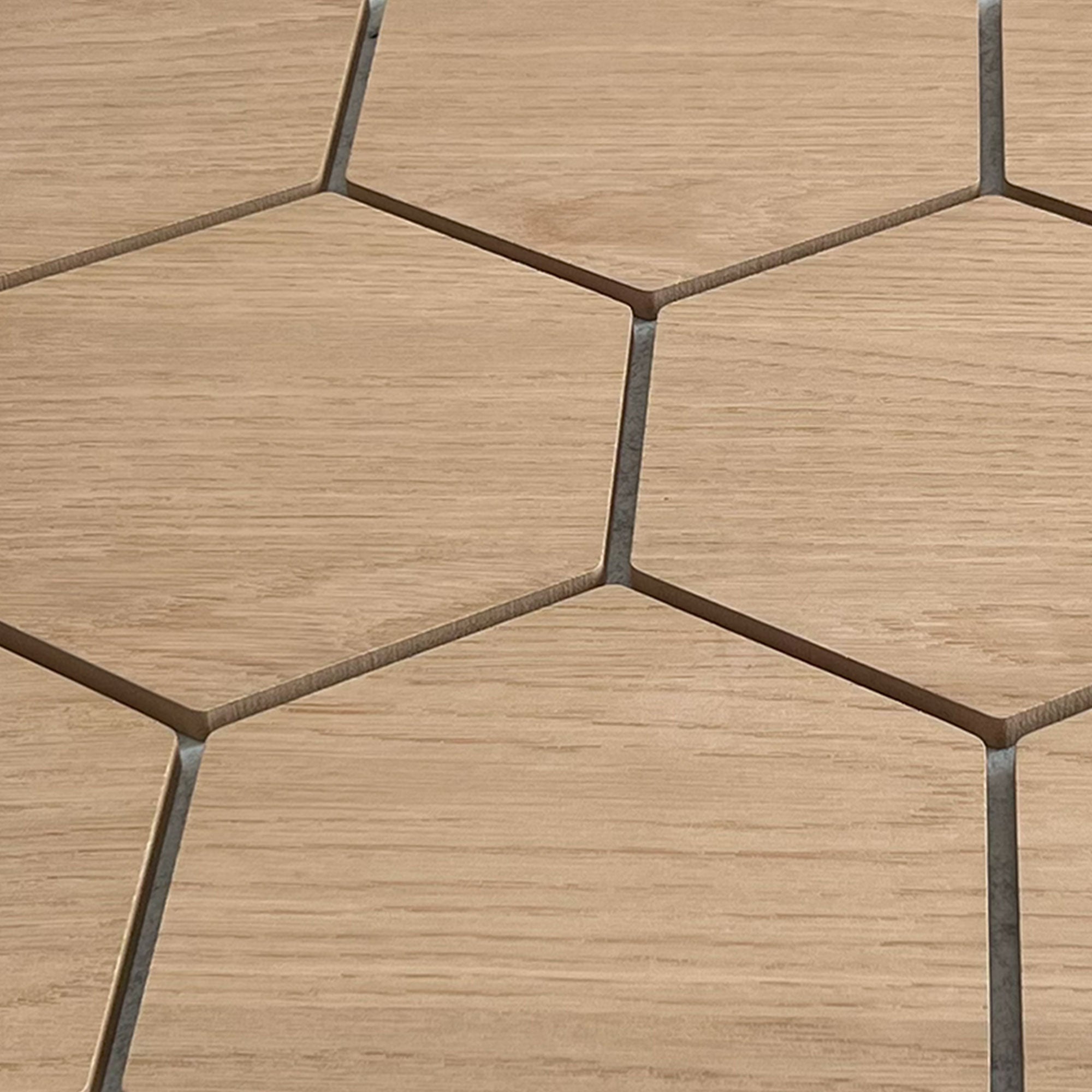 Hexagon Acoustic Panel | Natural Oak with Gray Felt 32 Inch (4 Panels per Box) | Wall Decor