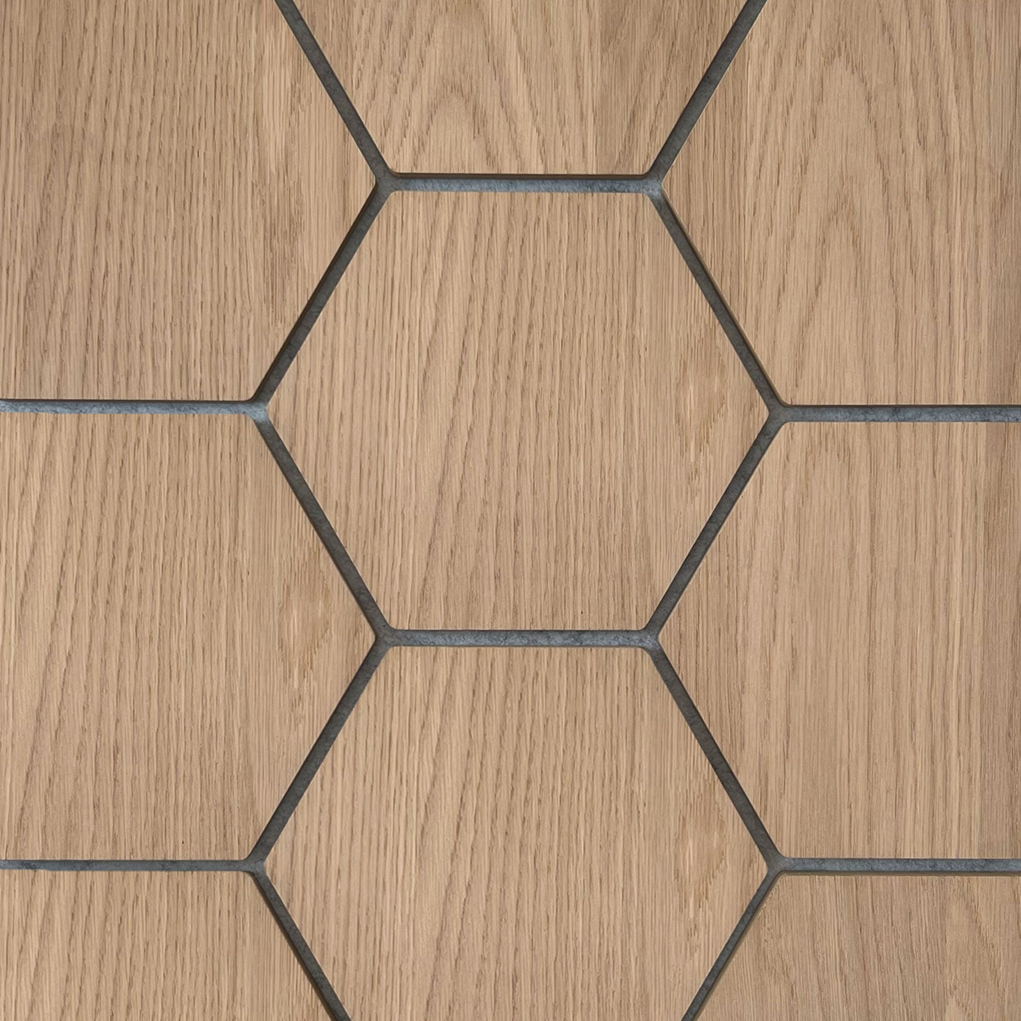 Hexagon Acoustic Panel | Natural Oak with Gray Felt 32 Inch (4 Panels per Box) | Wall Decor