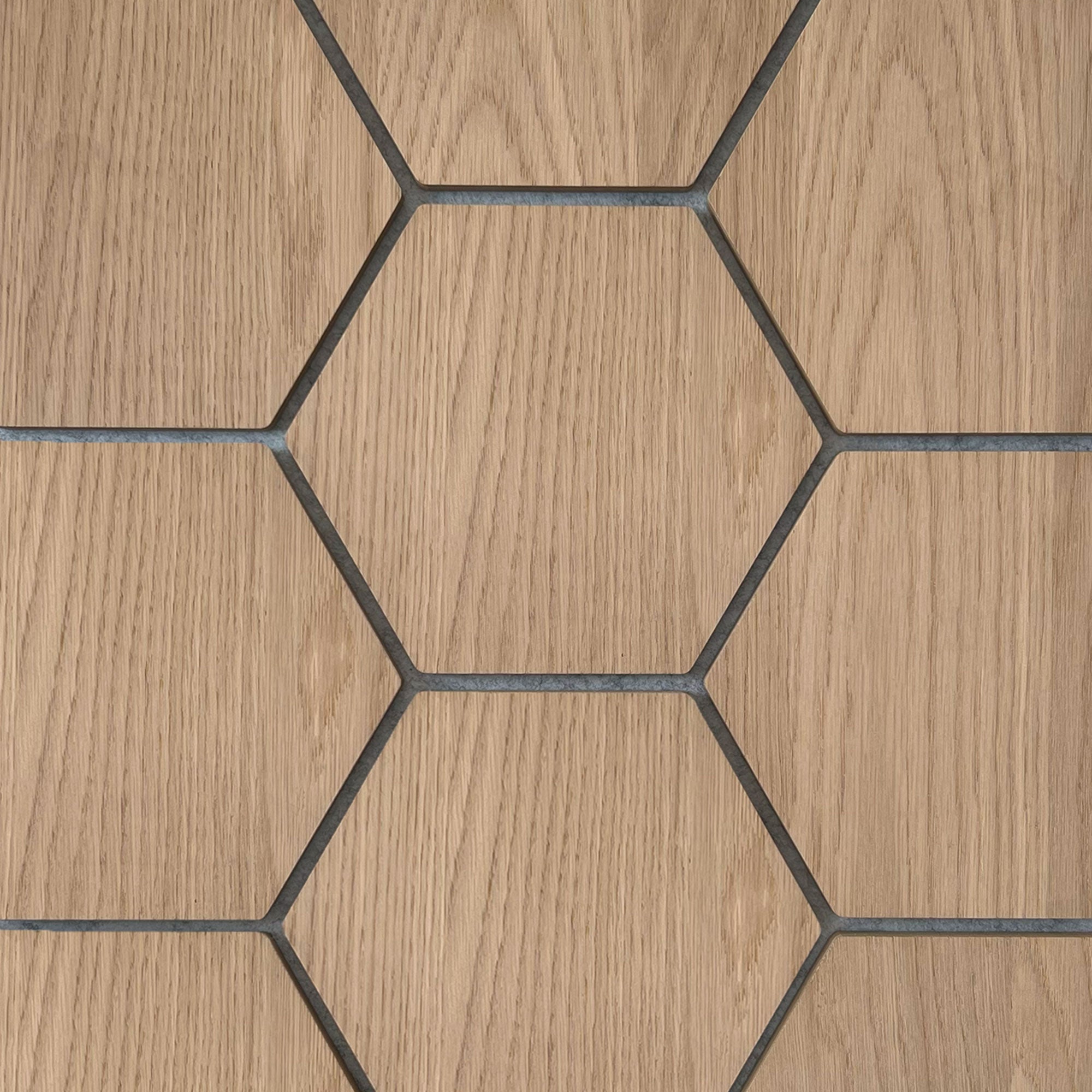 Sample - Hexagon Panel Natural Oak with Grey Felt