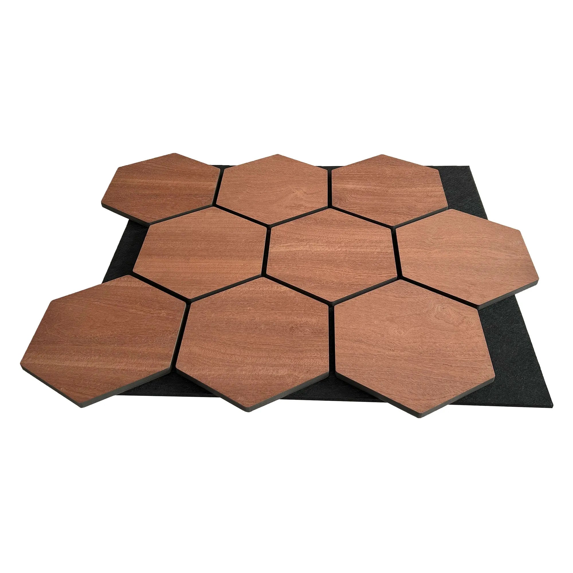 Hexagon Acoustic Panel | Smoked Oak 32 Inch (4 Panels per Box) | Wall Decor