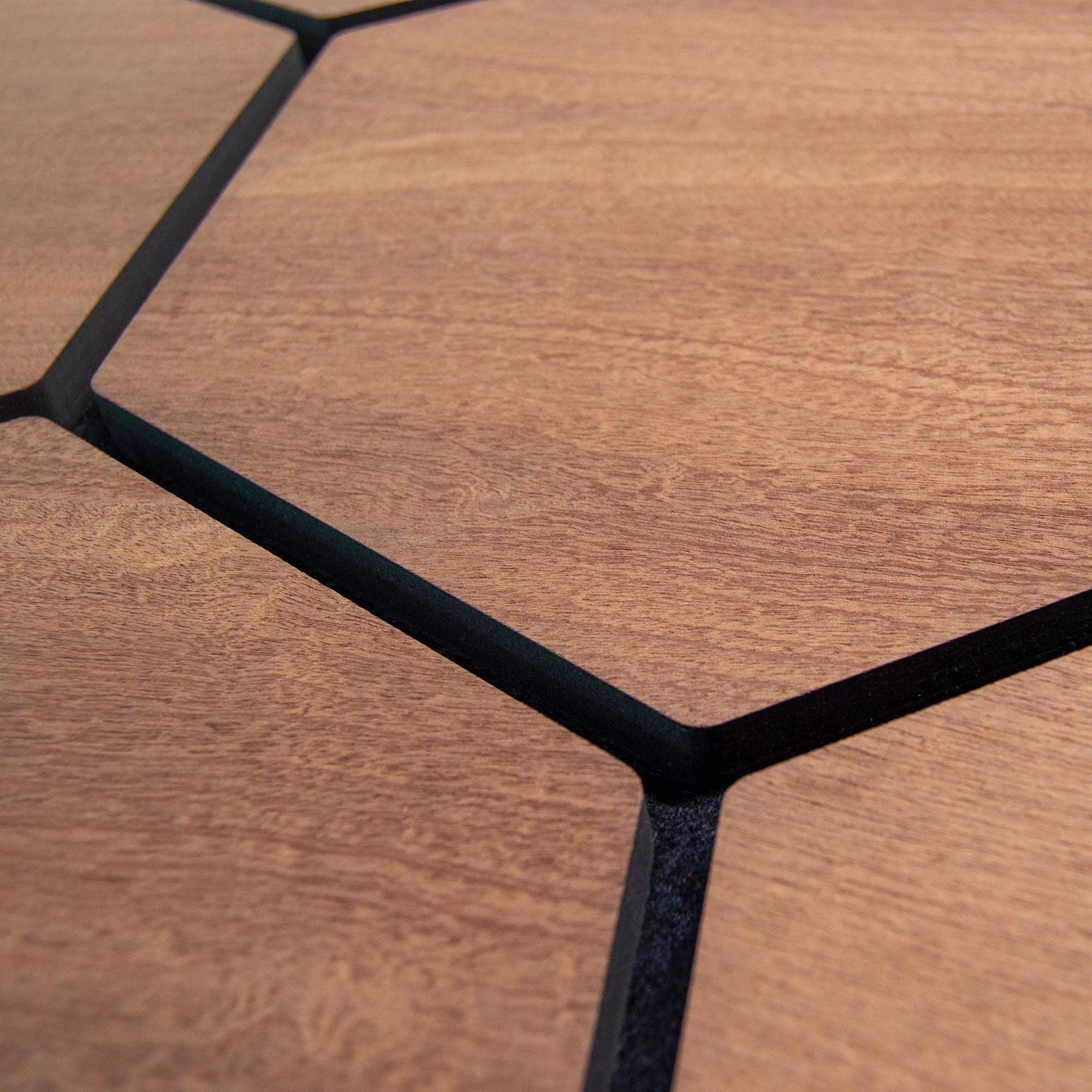 Hexagon Acoustic Panel | Smoked Oak 32 Inch (4 Panels per Box) | Wall Decor
