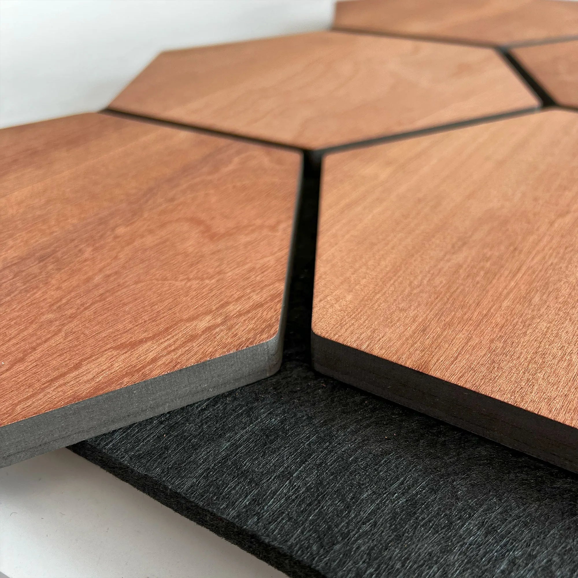 Hexagon Acoustic Panel | Smoked Oak 32 Inch (4 Panels per Box) | Wall Decor