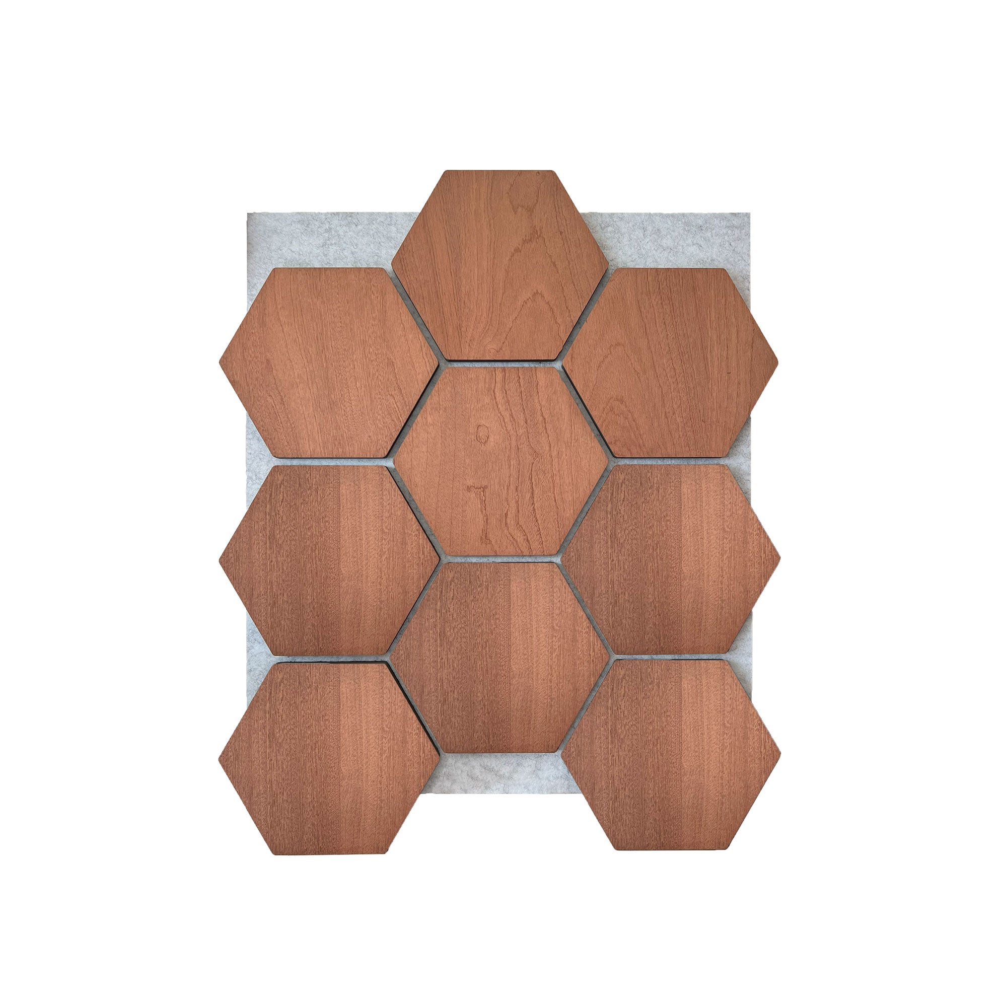 Hexagon Acoustic Panel | Smoked Oak with Gray Felt 32 Inch (4 Panels per Box) | Wall Decor