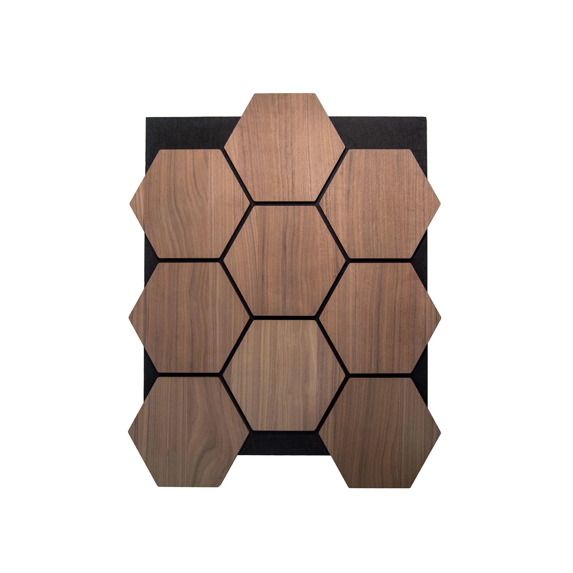 Hexagon Acoustic Panel | Walnut 32 Inch (4 Panels per Box) | Wall Decor