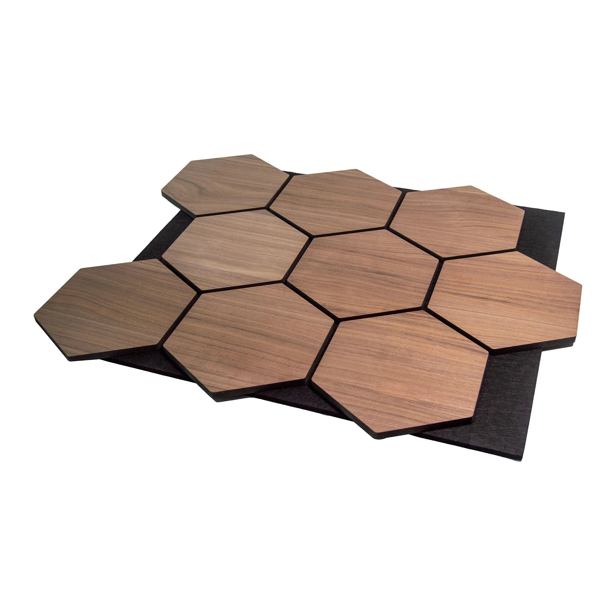 Hexagon Acoustic Panel | Walnut 32 Inch (4 Panels per Box) | Wall Decor