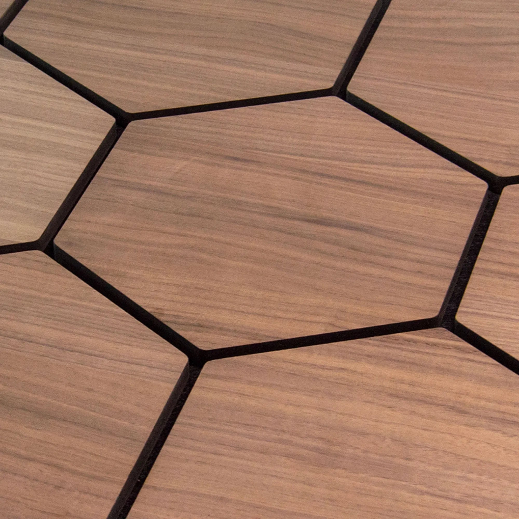 Hexagon Acoustic Panel | Walnut 32 Inch (4 Panels per Box) | Wall Decor
