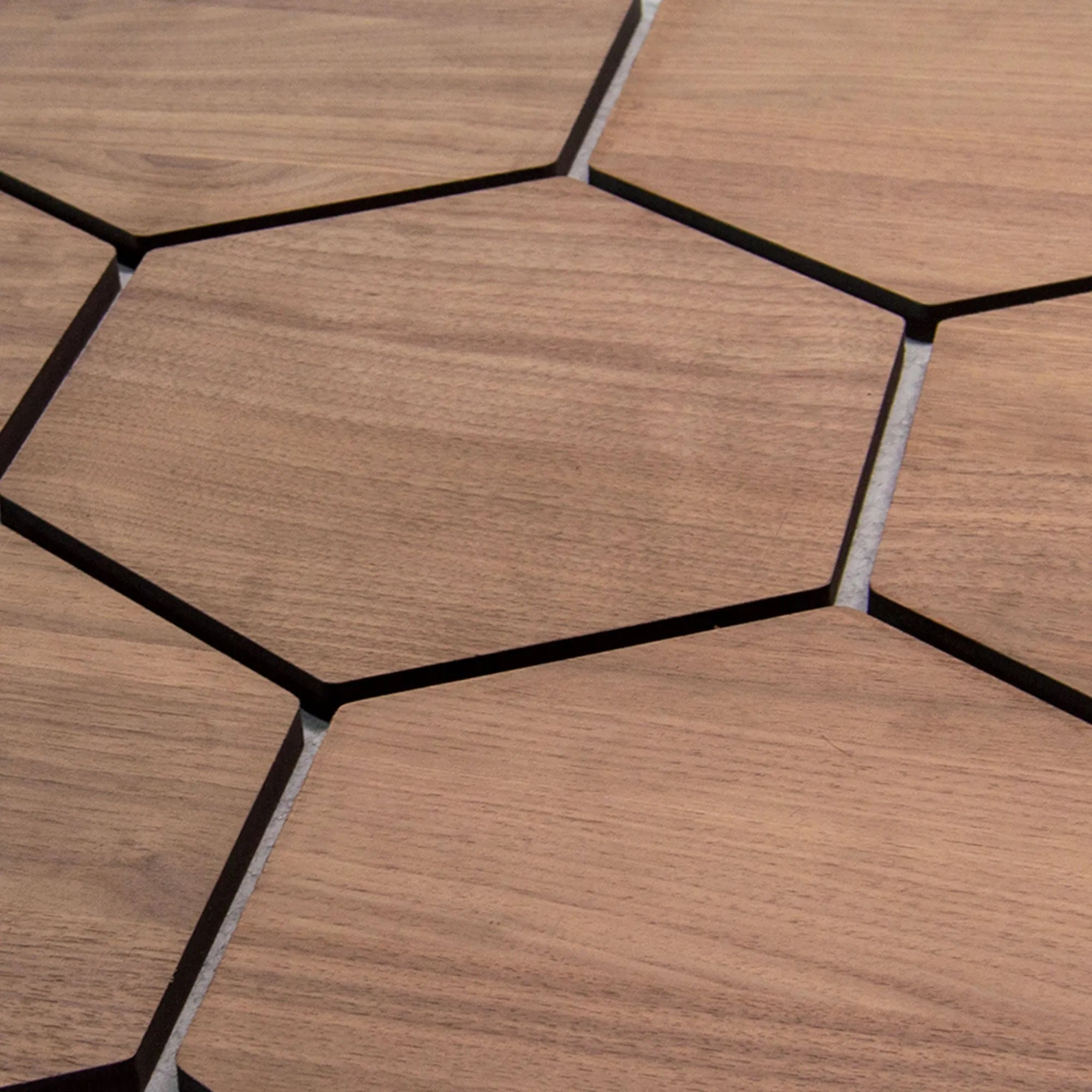 Hexagon Acoustic Panel | Walnut with Gray Felt 32 Inch (4 Panels per Box) | Wall Decor