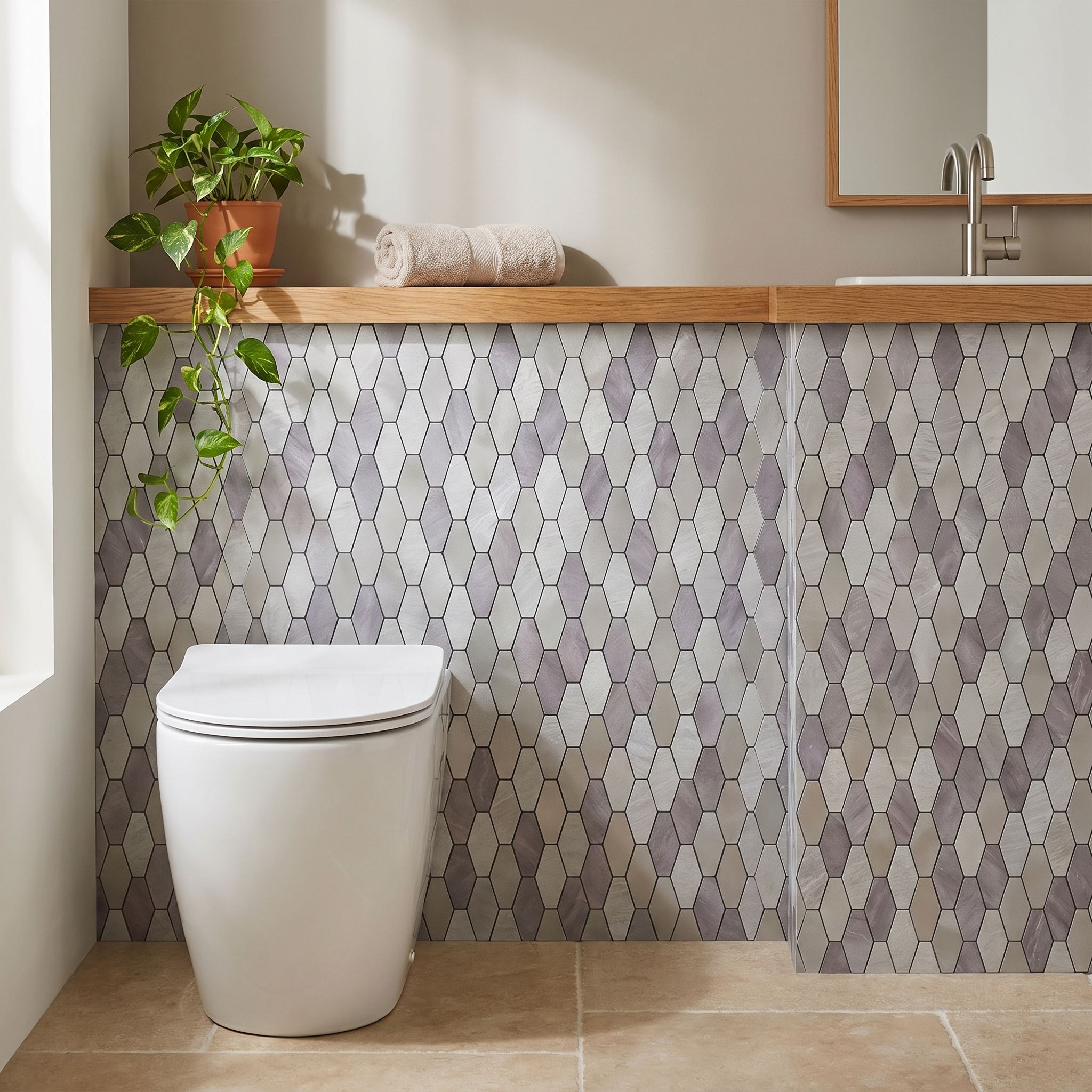 Peel and Stick Backsplash | Picket Gray | 11.81×11.81"