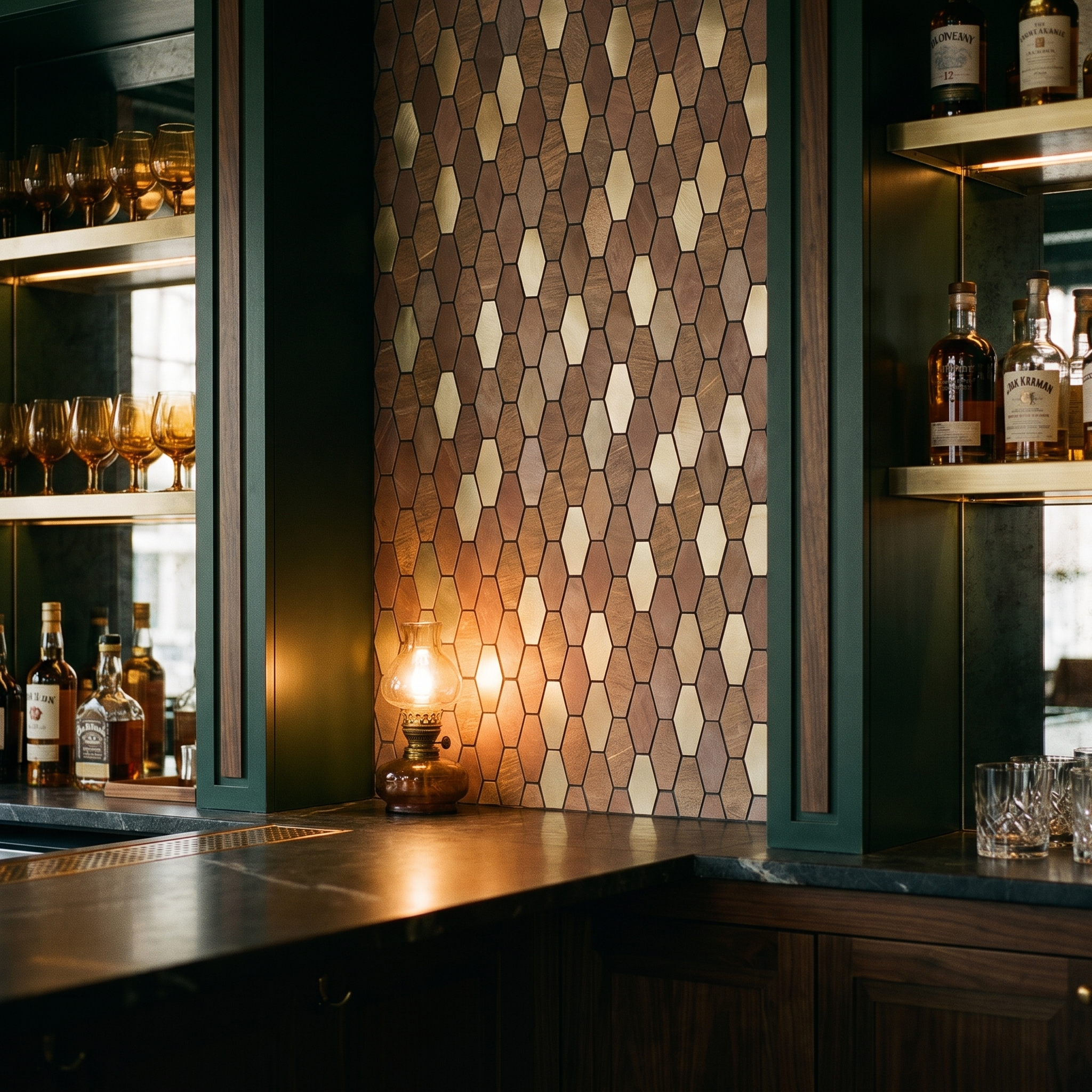 Peel and Stick Backsplash | Picket Brown | 11.81×11.81"