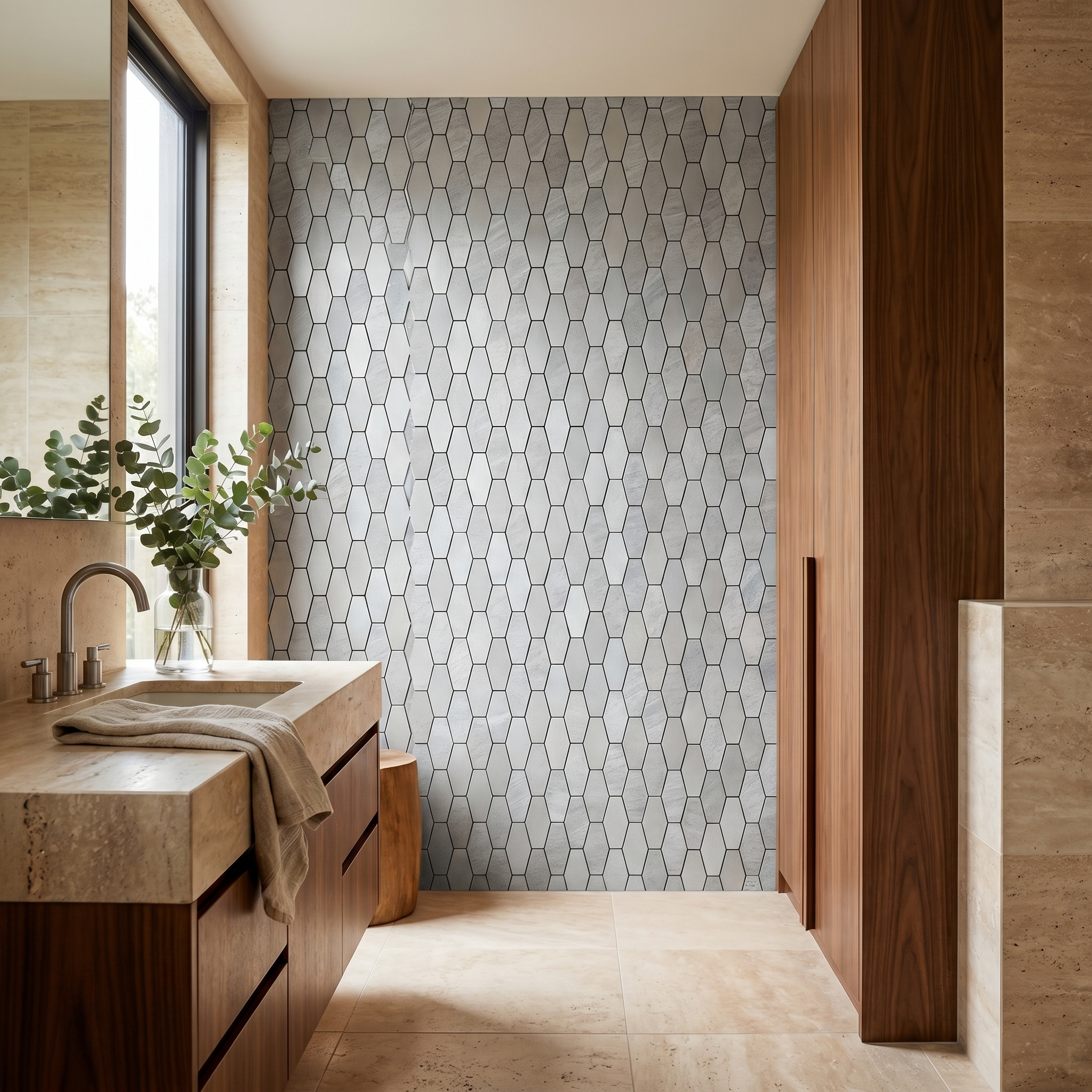 Peel and Stick Backsplash | Picket Silver | 11.81×11.81"