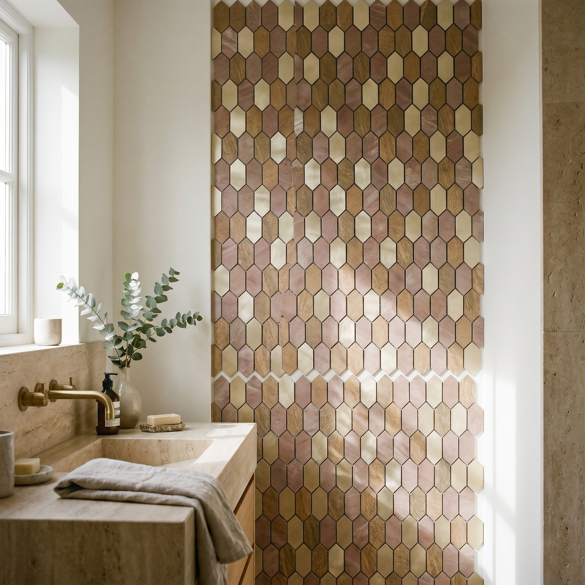 Peel and Stick Backsplash | Picket Champagne | 11.81×11.81"