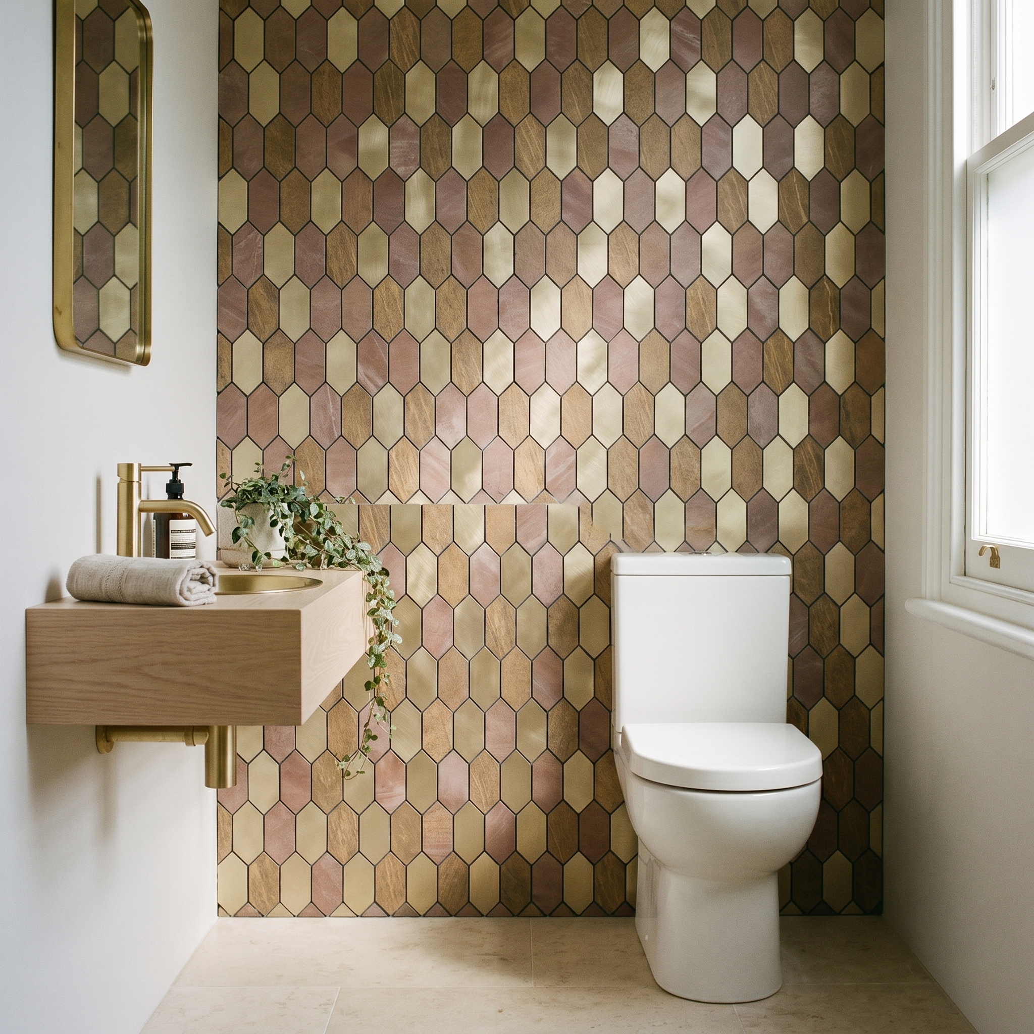 Peel and Stick Backsplash | Picket Champagne | 11.81×11.81"