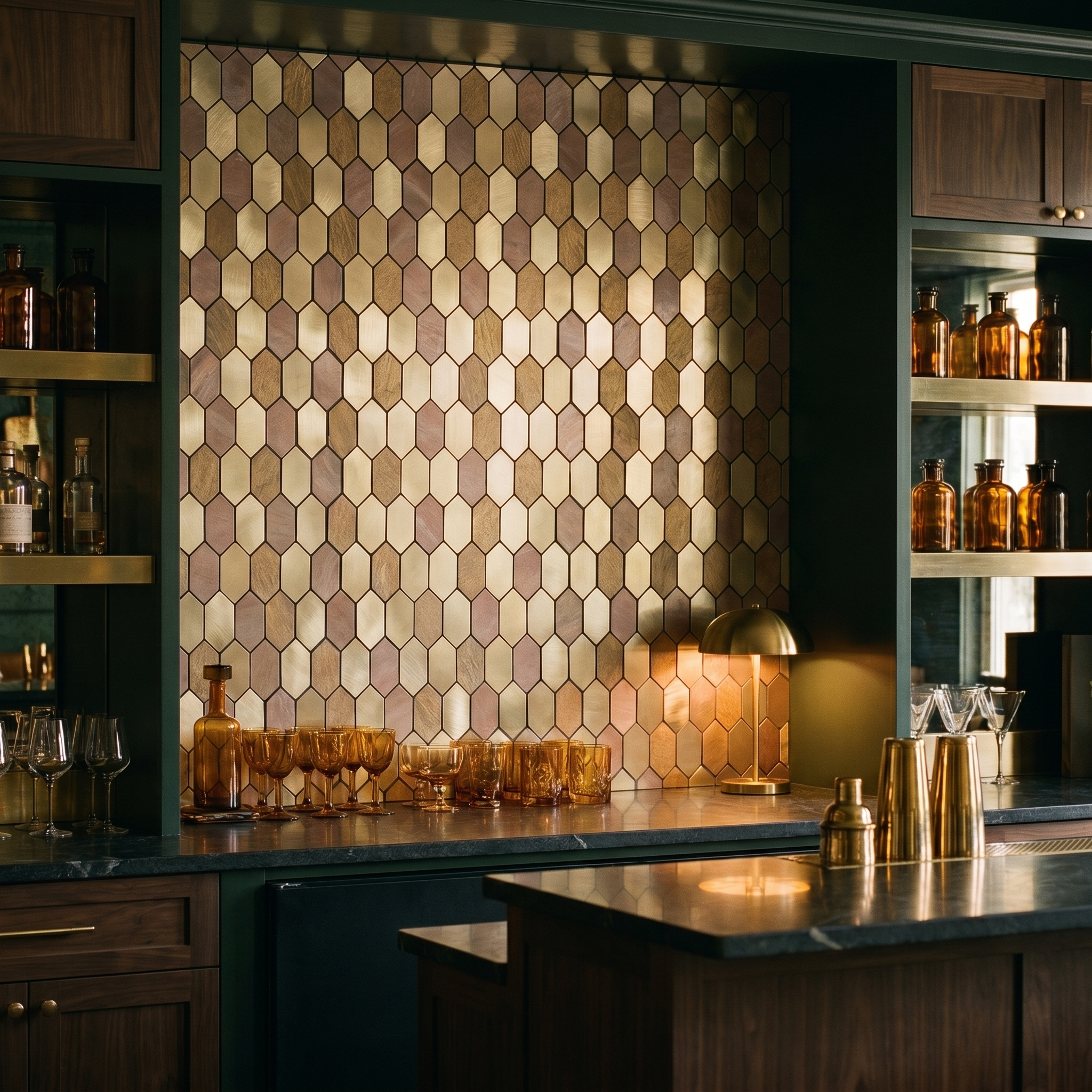 Peel and Stick Backsplash | Picket Champagne | 11.81×11.81"