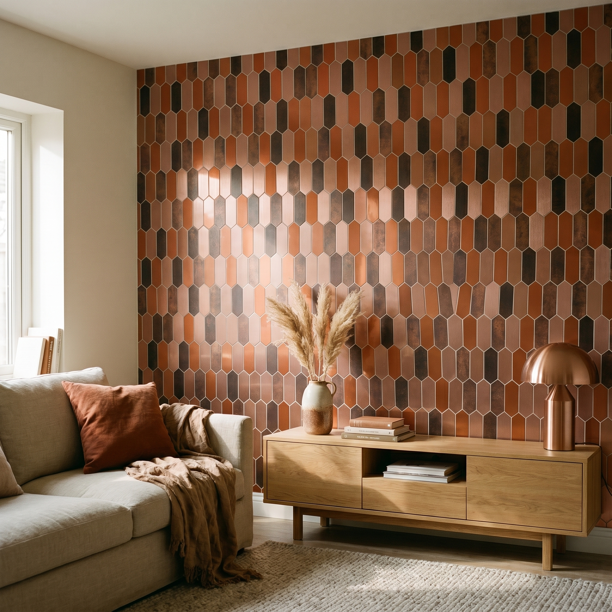 Peel and Stick Backsplash | Picket Brown | 11.1×10.75"