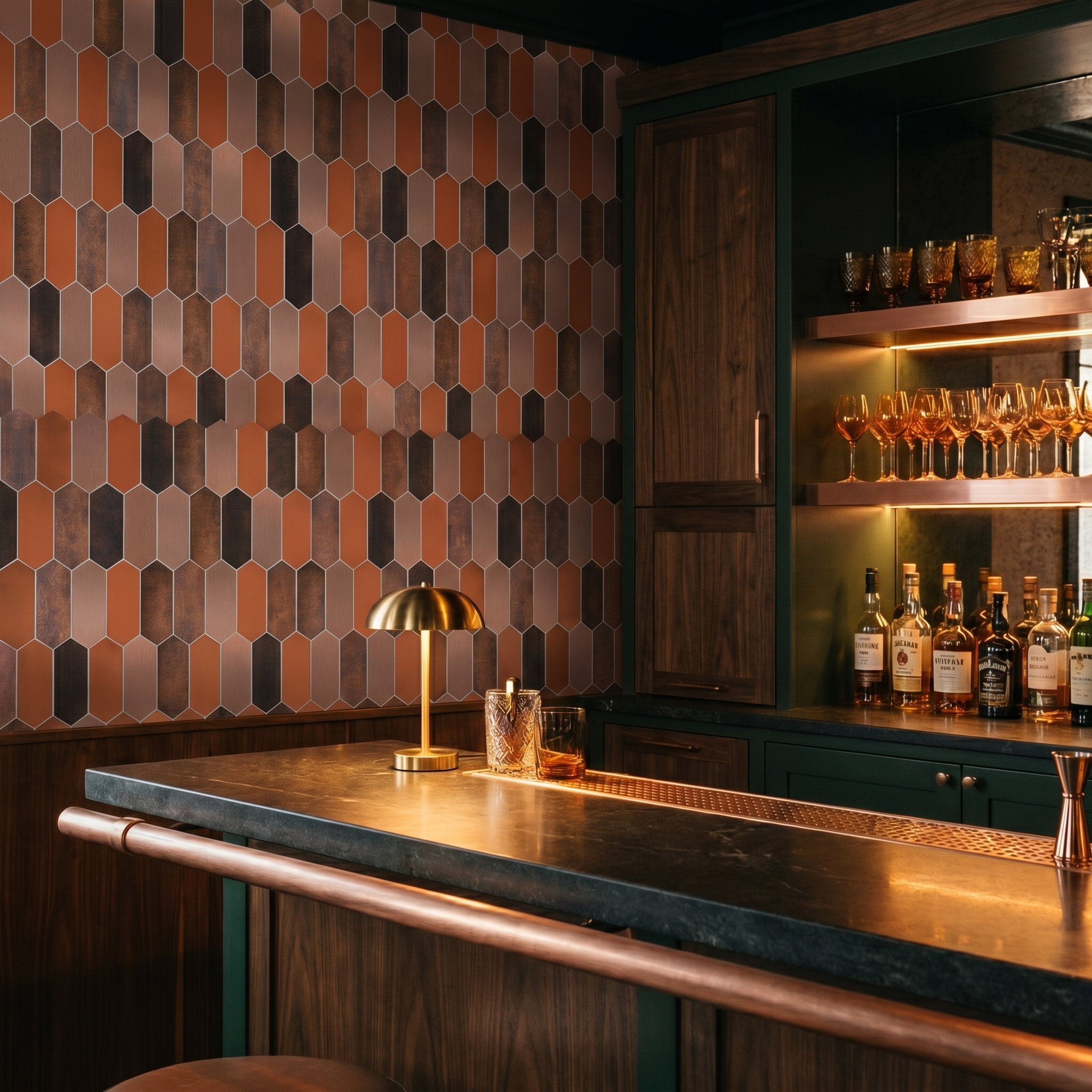 Peel and Stick Backsplash | Picket Brown | 11.1×10.75"