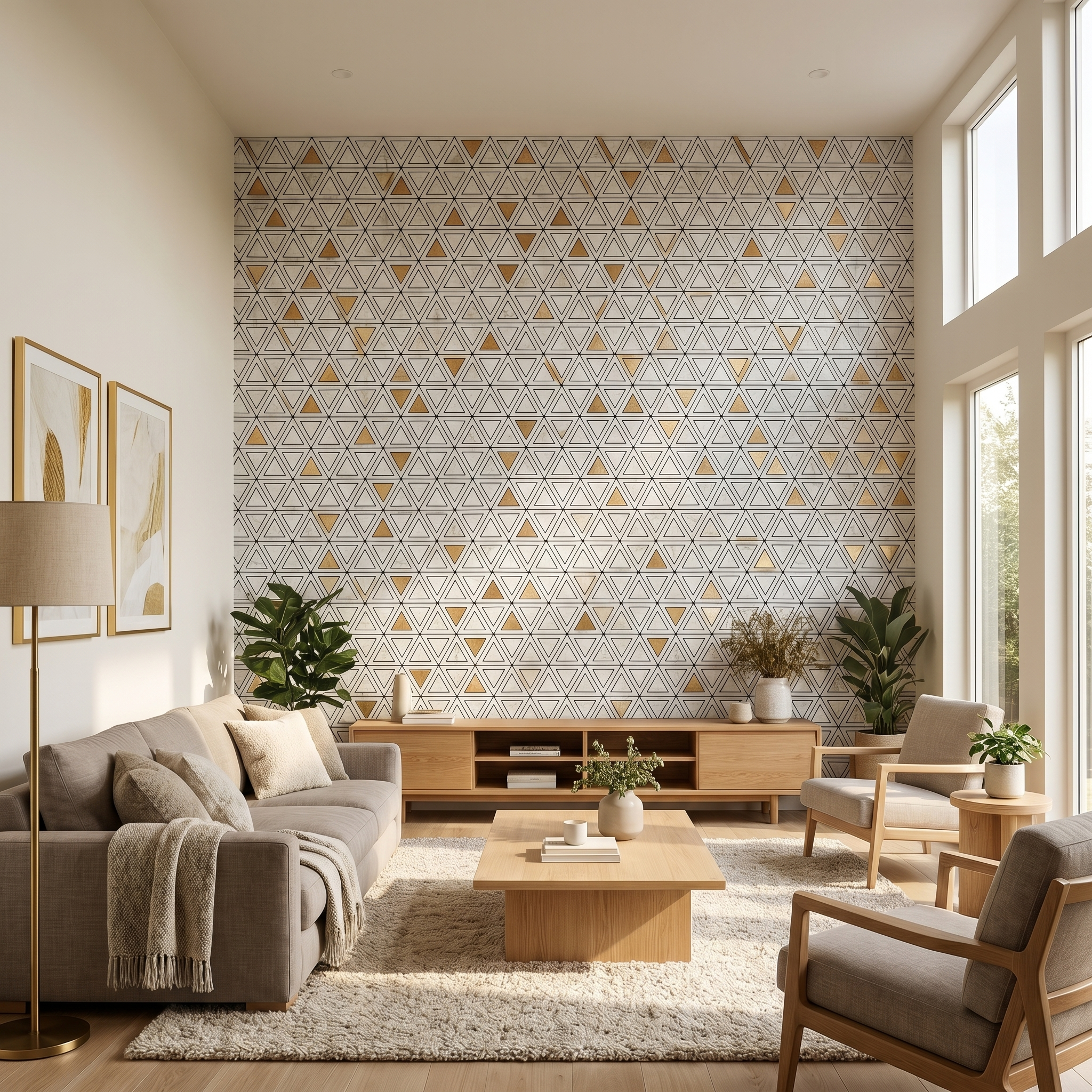 Peel and Stick Backsplash | Triangle Gold | 11.3×13.03"