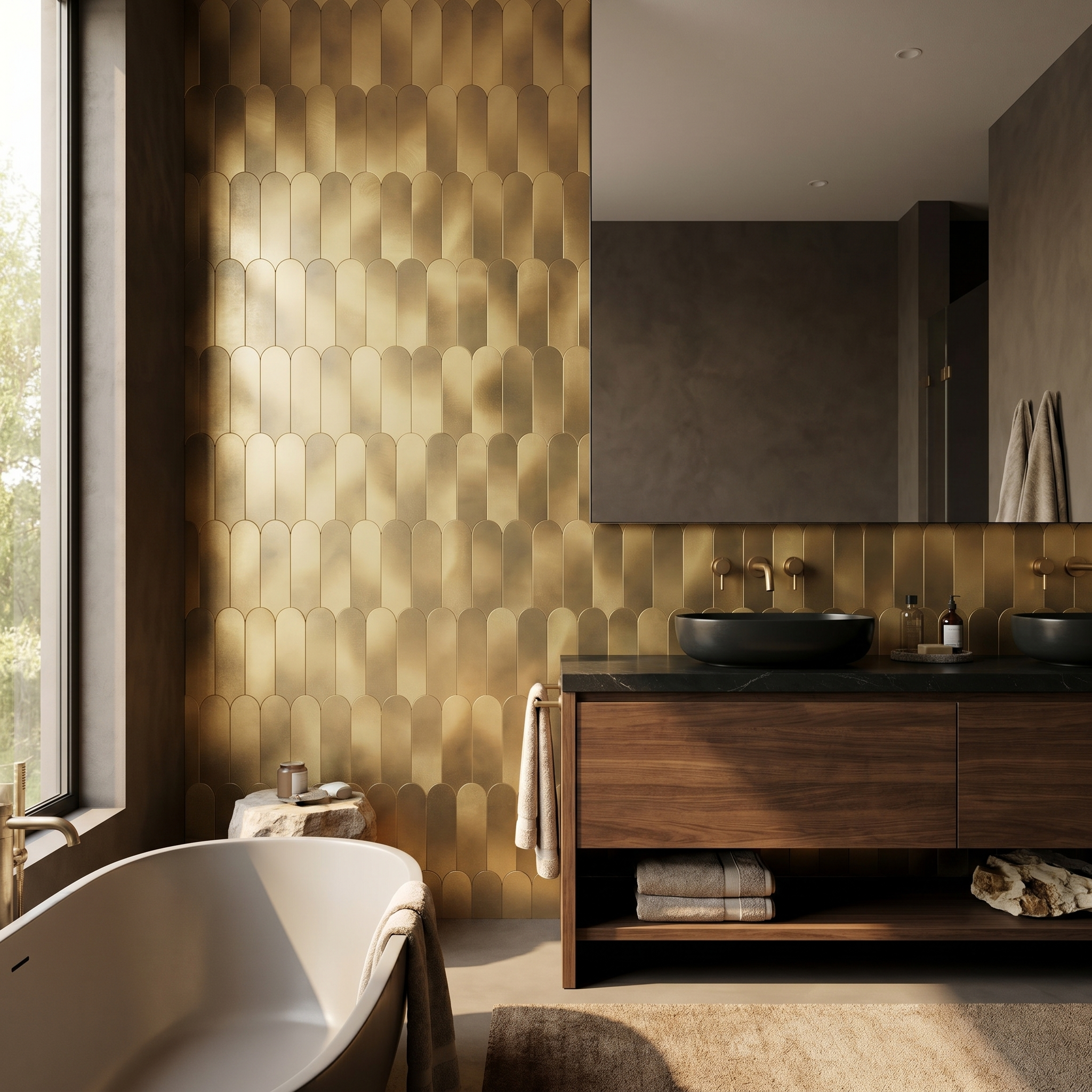 Peel and Stick Backsplash | Arch Gold | 11.73×11.34"