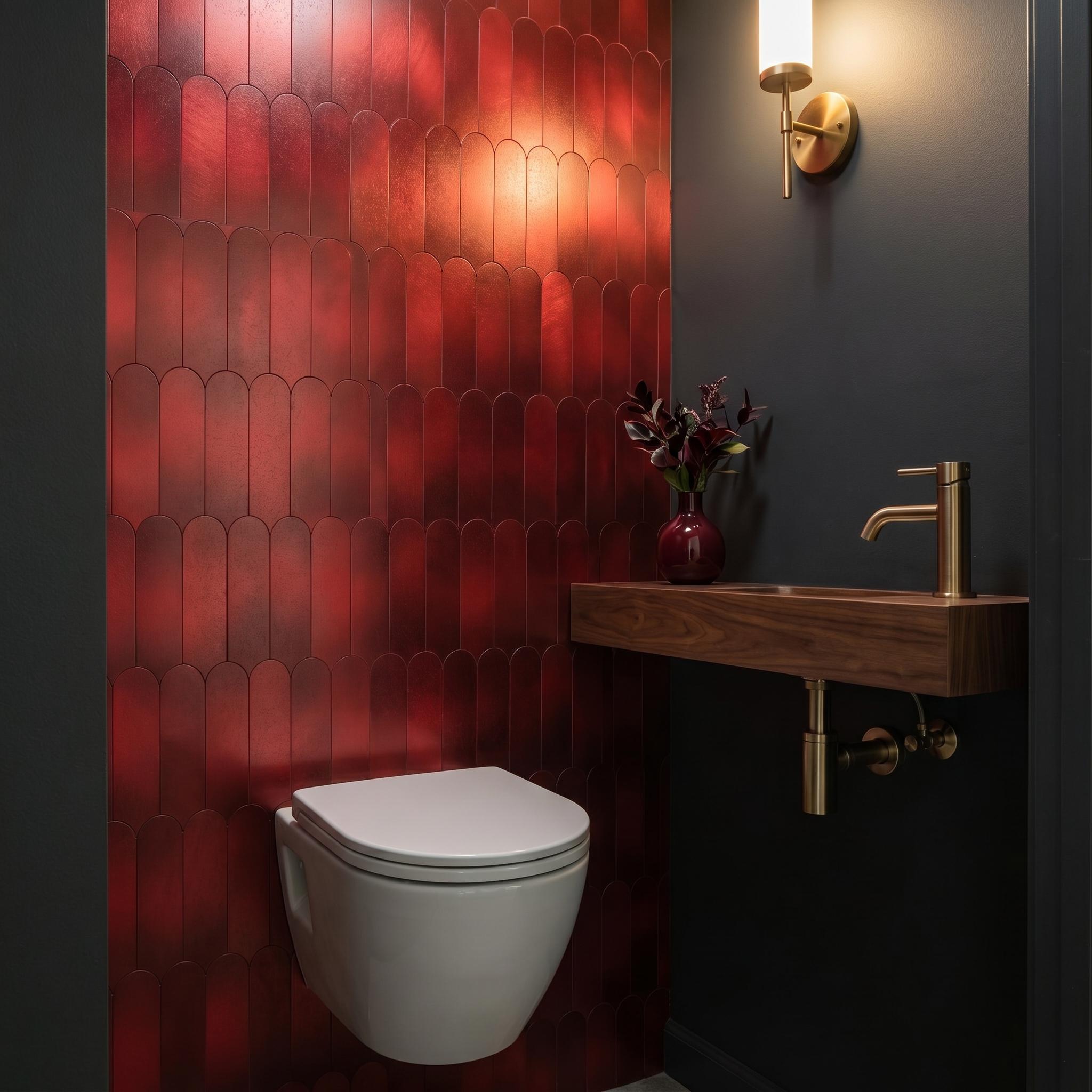 Peel and Stick Backsplash | Arch Red | 11.73×11.34"
