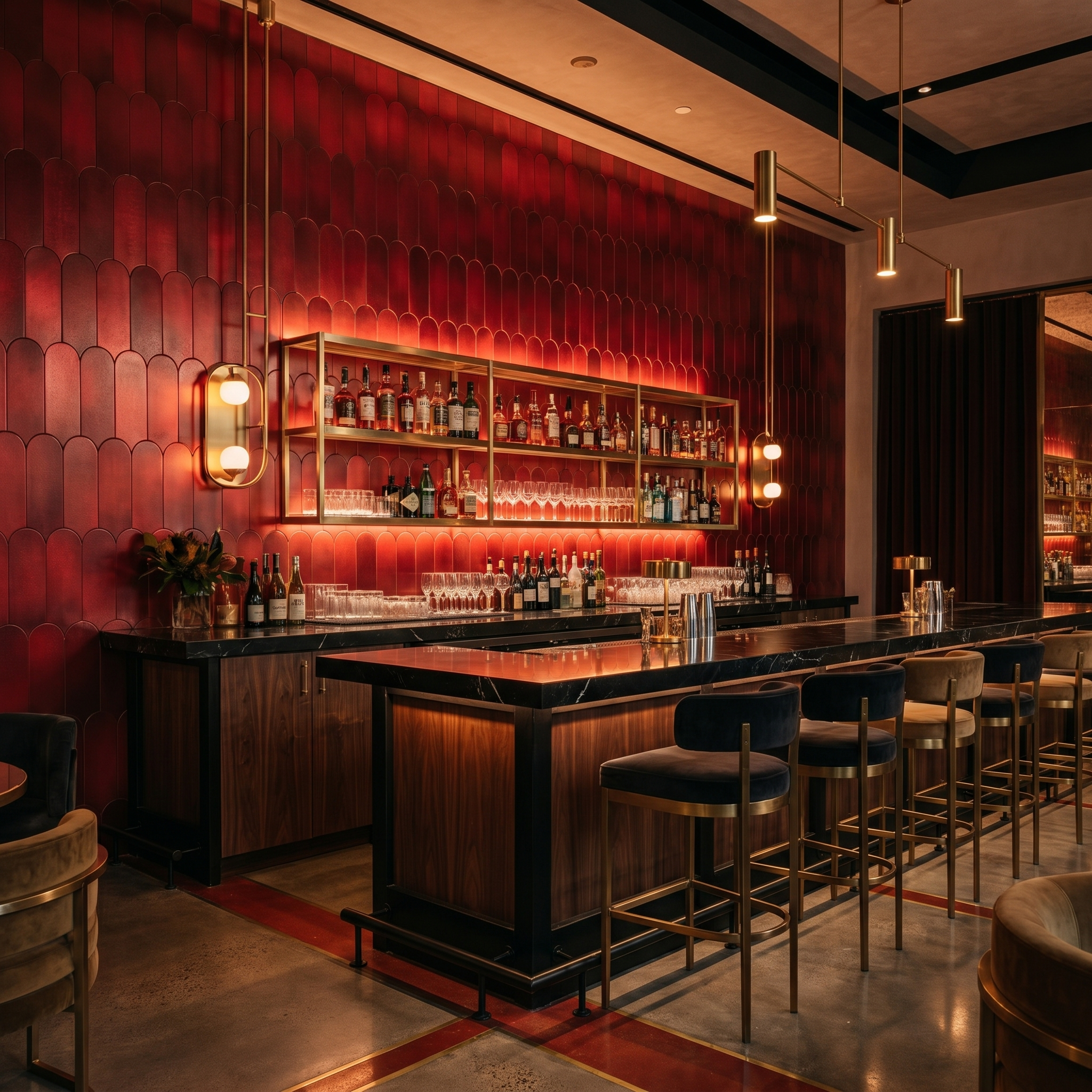 Peel and Stick Backsplash | Arch Red | 11.73×11.34"