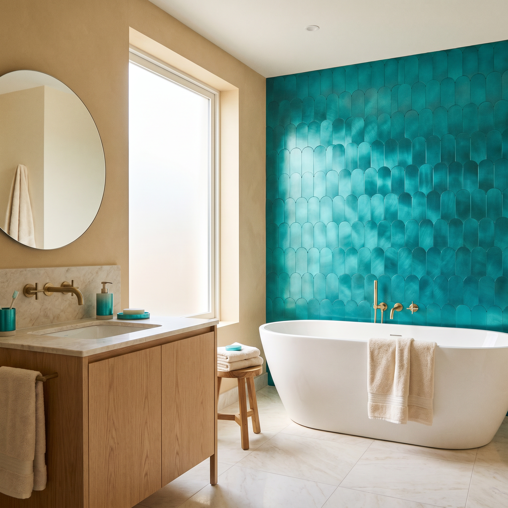 Peel and Stick Backsplash | Arch Turquoise | 11.73×11.34"