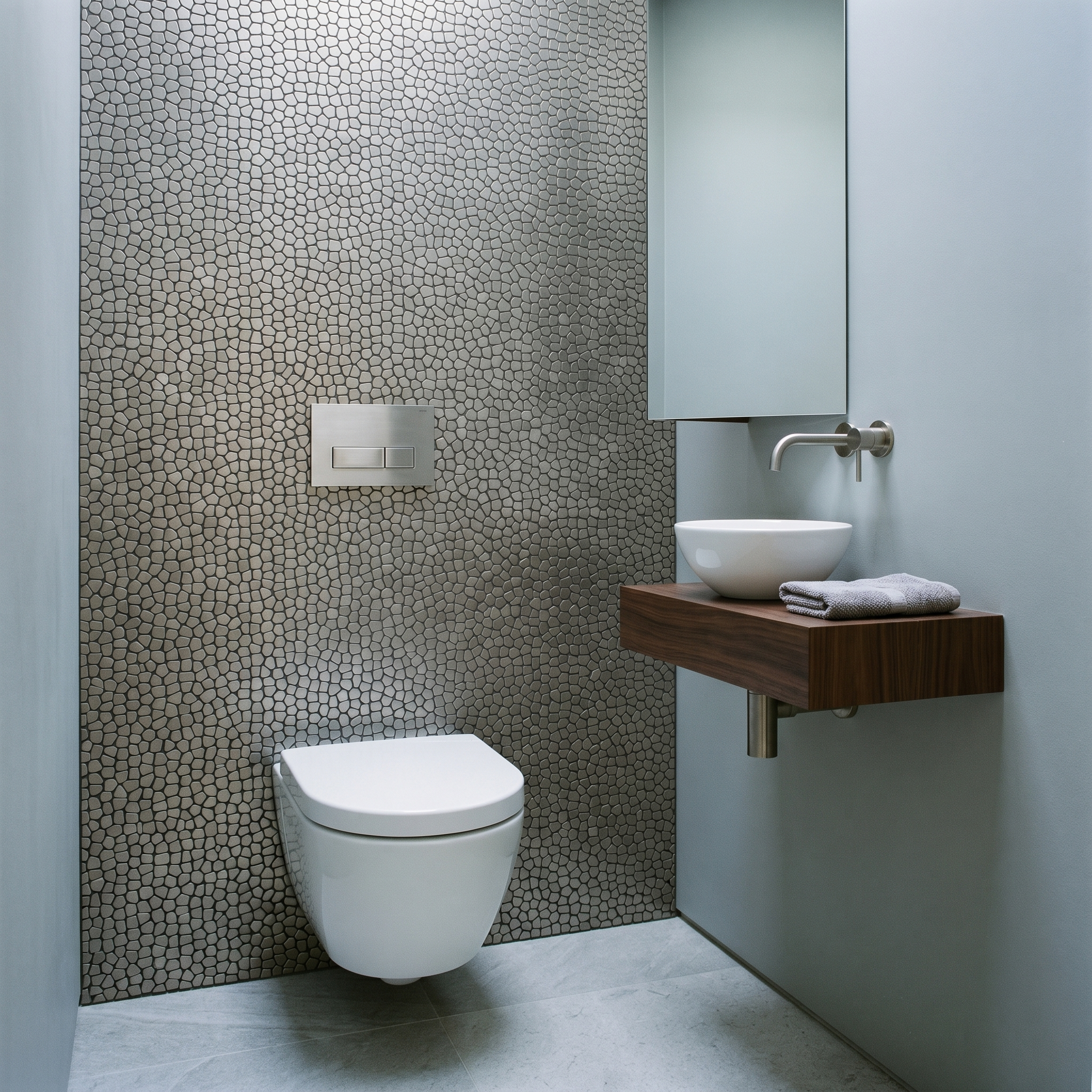 Peel and Stick Backsplash | Pentagon 3D Gray | 11.1×11.1"